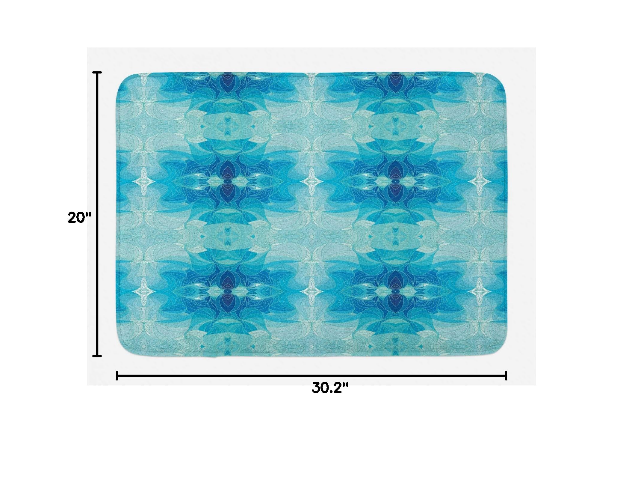 Ambesonne Non-Slip Plush Bath Mat with Abstract Aquatic Waves Design, 30