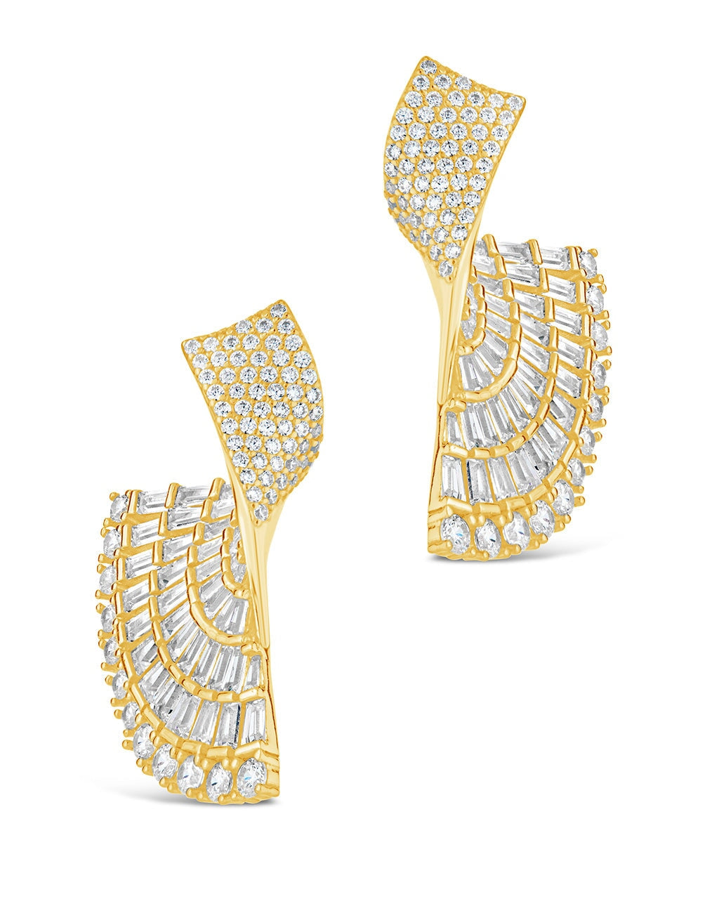 Hartford CZ Fan Drop Stud Earrings - Sparkling Cubic Zirconia Dangle Earrings for Women, Perfect for Parties, Weddings & Everyday Wear