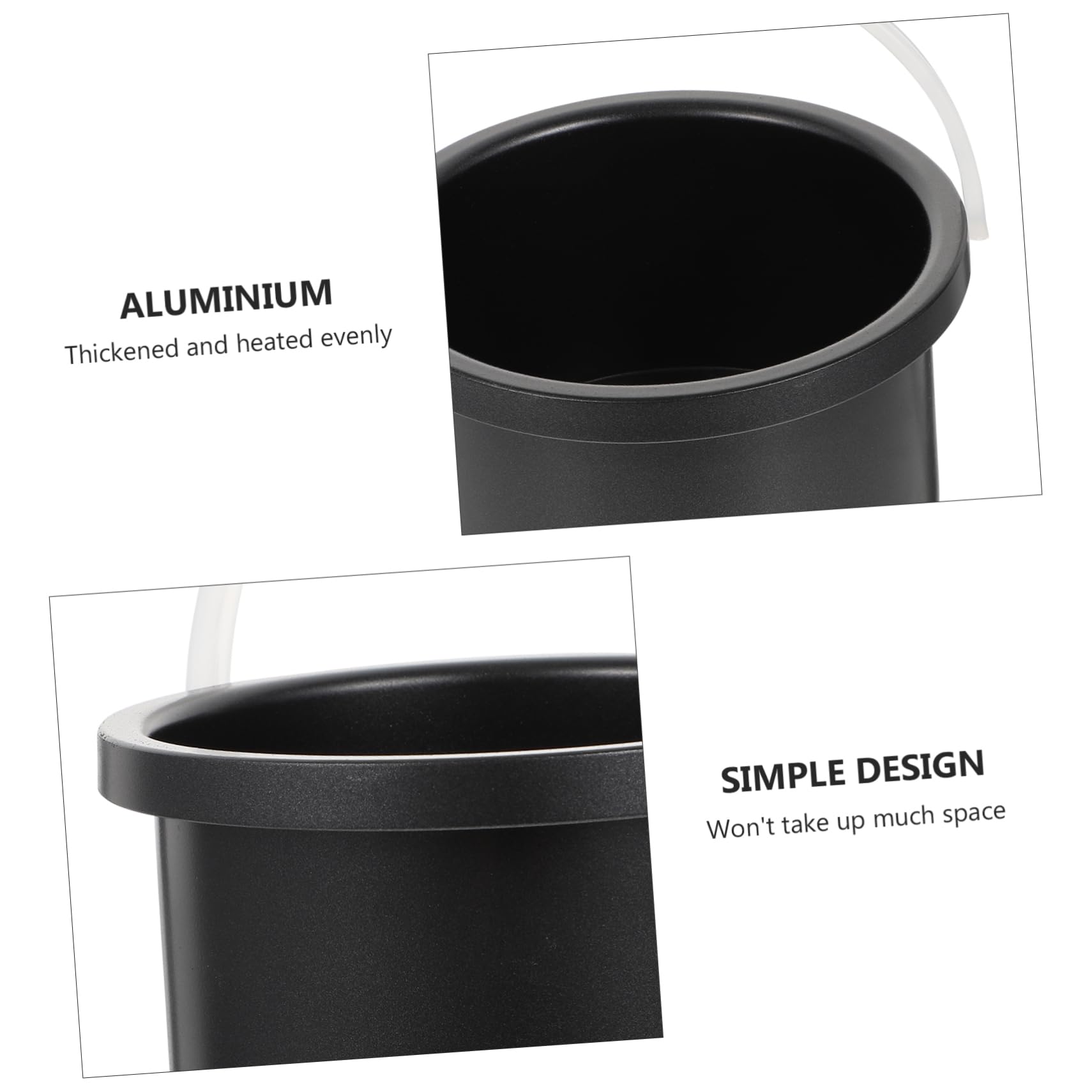 1pc Black Aluminum Wax Warmer Pot - Wax Melting Heater for Hair Removal, Wax Beads & Depilatory Wax - Perfect for Salon, Spa & At-Home Use