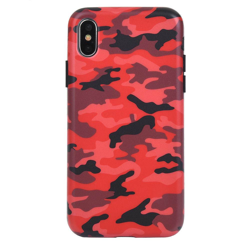 Red Camo iPhone Case - Durable Protective Cover for iPhone 12/13/14/15 - Military Style Camouflage Design - Perfect for Outdoor, Hunting, and Adventure Enthusiasts