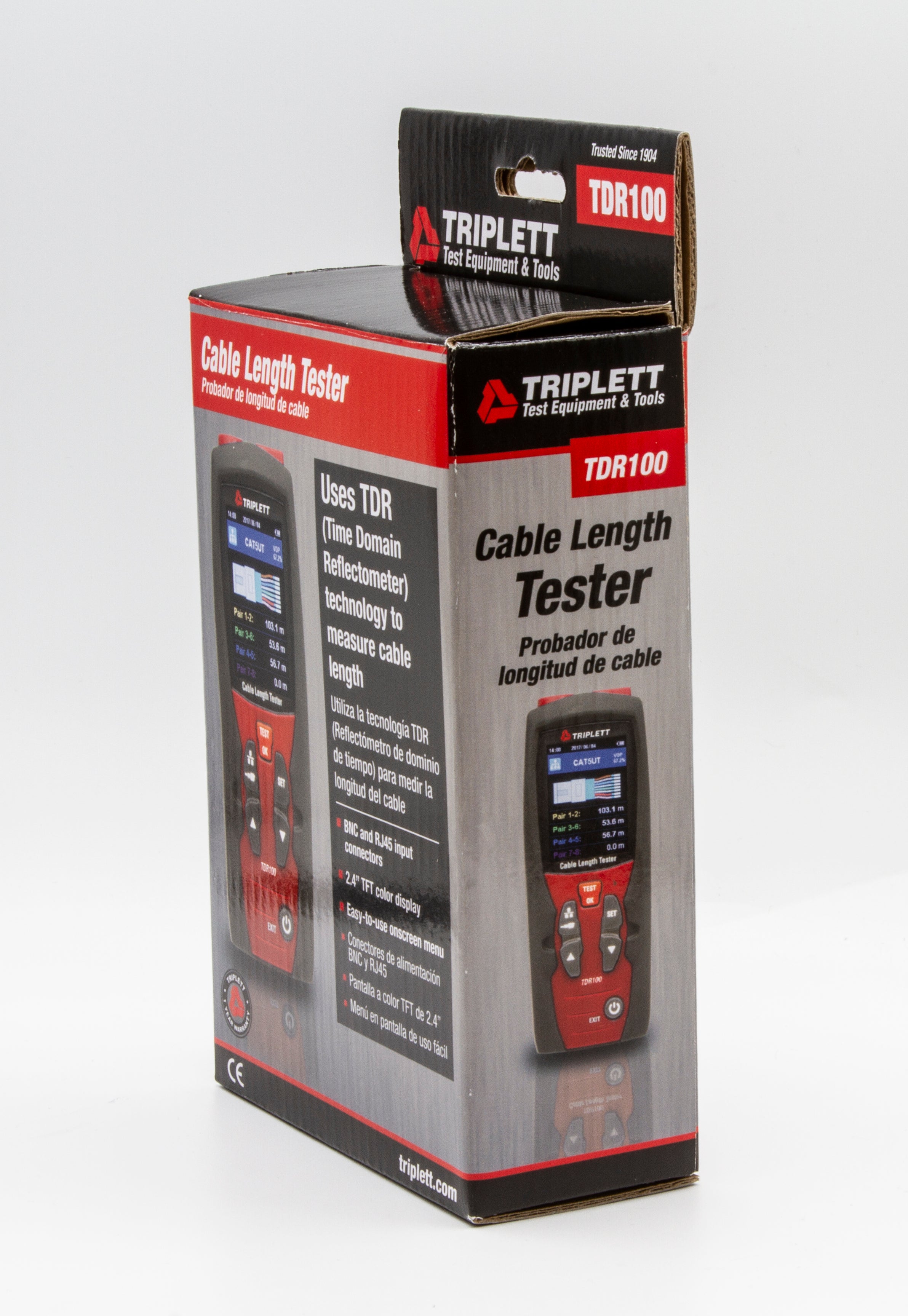 Precision Cable Length Tester with Time Domain Reflectometer Technology - 20 Built-in VOPs (TDR100) for Network Installation, Maintenance & Electrical Engineering Projects