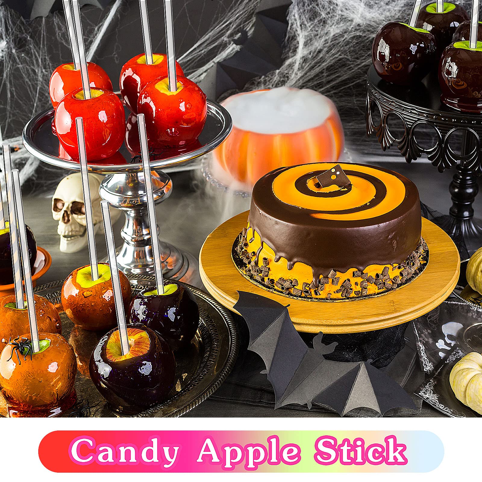 Zopeal 200-Pack Clear Acrylic Lollipop Sticks 6 Inch - Premium Cake Pop Sticks for Candy Making, Chocolate Dipping, Wedding Favors, Halloween & Christmas Treats - Perfect for DIY Desserts, Party Decorations and Baking Supplies