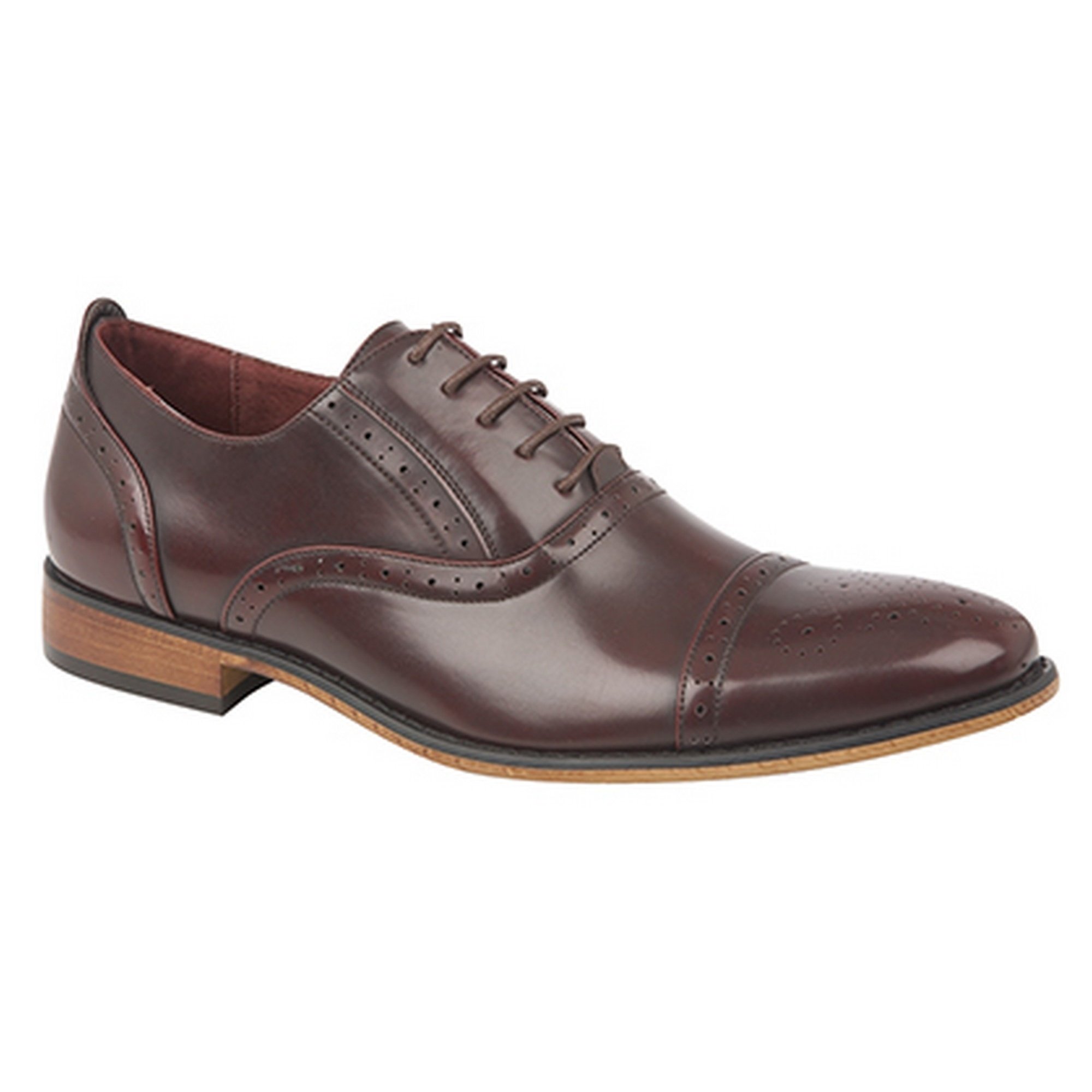 Goor Men's Capped Toe Oxford Brogue Dress Shoes - Classic Wingtip Lace-Up Formal & Business Attire for Office, Weddings & Special Occasions