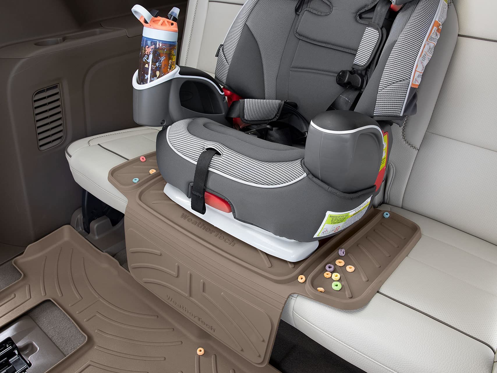 WeatherTech Child Car Seat Protector - Heavy Duty Car Seat Mat for Kids, Non-Slip & Waterproof - Cocoa Brown - Perfect for SUVs, Minivans & Family Vehicles