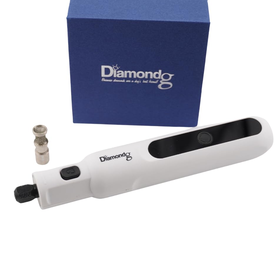 Diamondg Cordless Diamond Rotary Nail Grinder for Small Dogs Up to 20lbs - Rechargeable Pet Nail Trimmer with Long-Lasting Battery & Diamond Bit - Perfect for Puppies, Cats, and Small Pets Grooming at Home