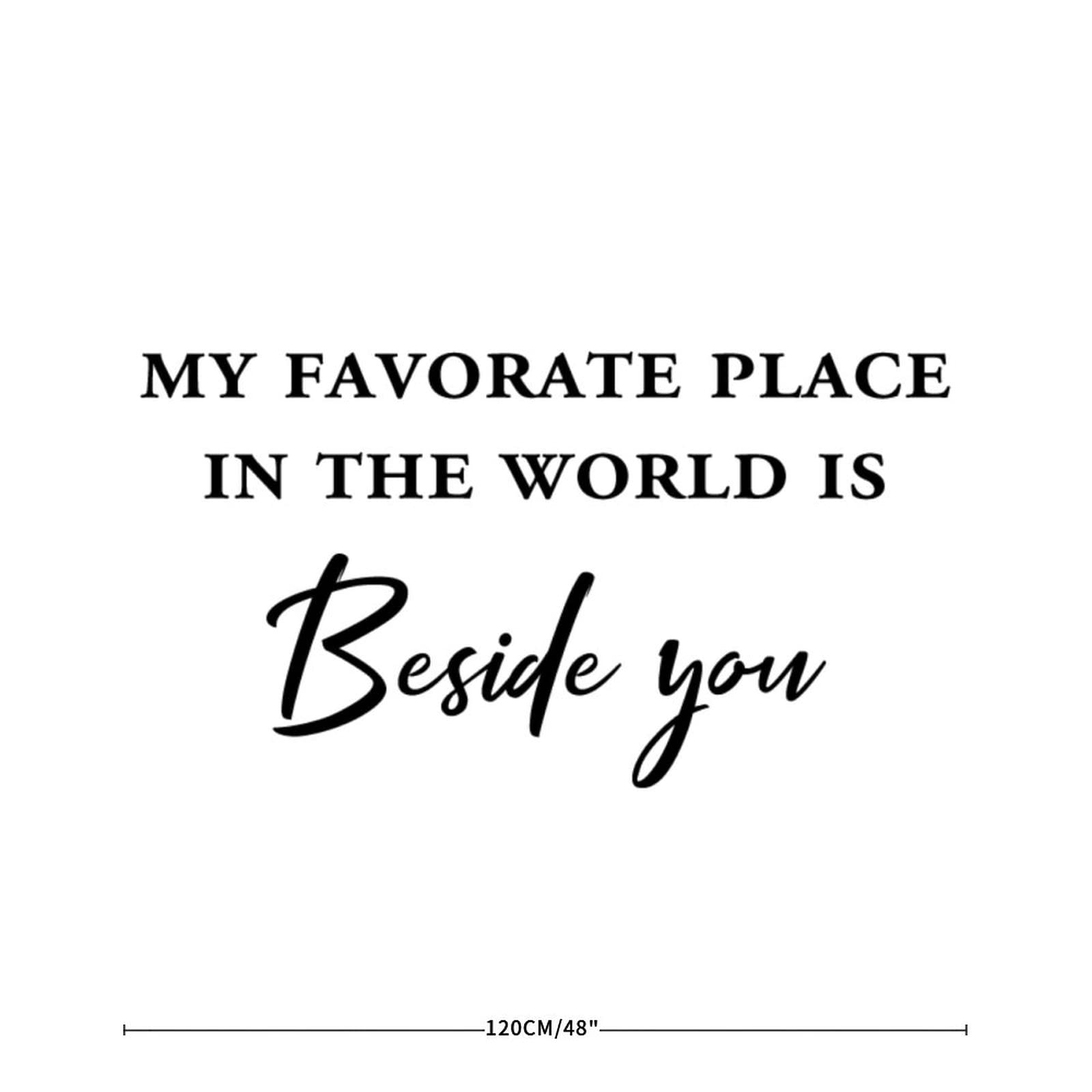 Christian Bible Wall Decal - 'My Favorite Place is Beside You' for Bedroom & Living Room Decor