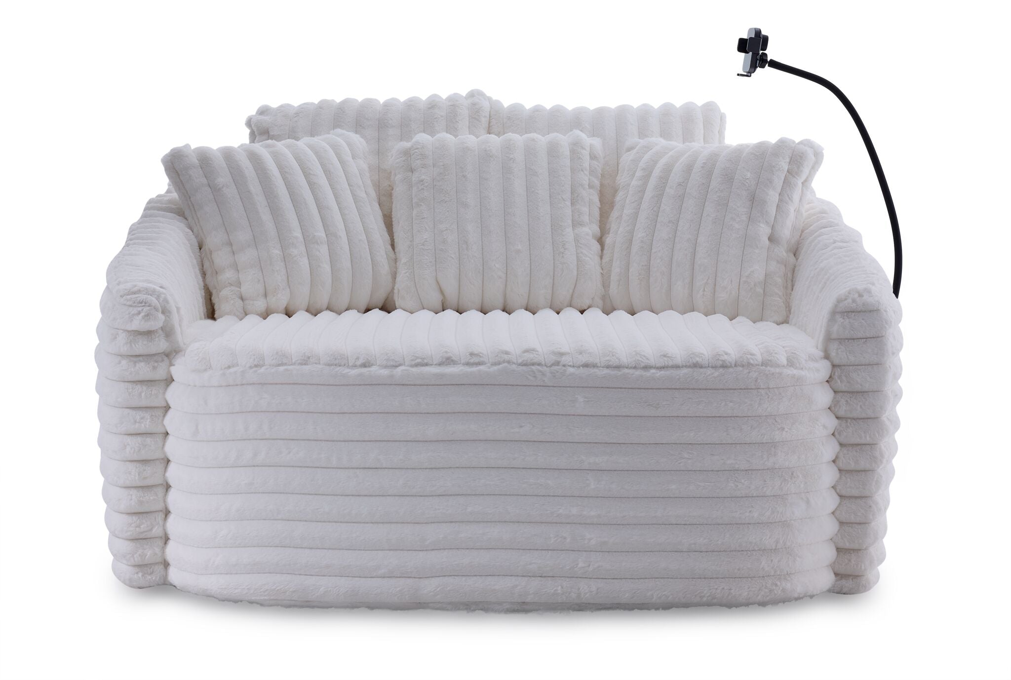 Ciara Fur Accent Chair in White - Luxurious Modern Living Room Seating for Home Decor & Cozy Reading Nook