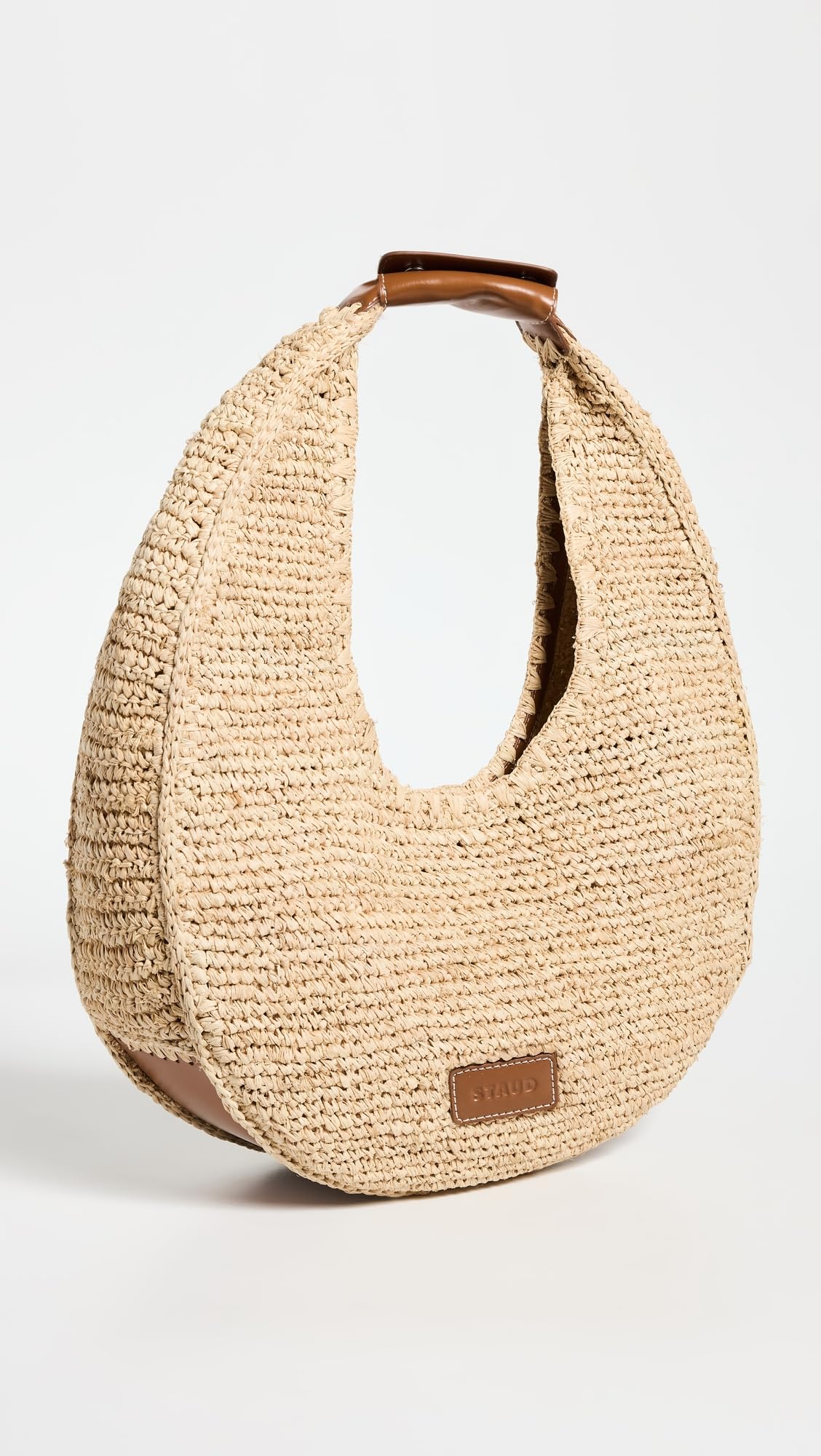 STAUD Women's Large Raffia Moon Tote Bag - Stylish Straw Beach Bag for Summer, Travel, and Everyday Use | Perfect for Poolside, Shopping, and Weekend Getaways