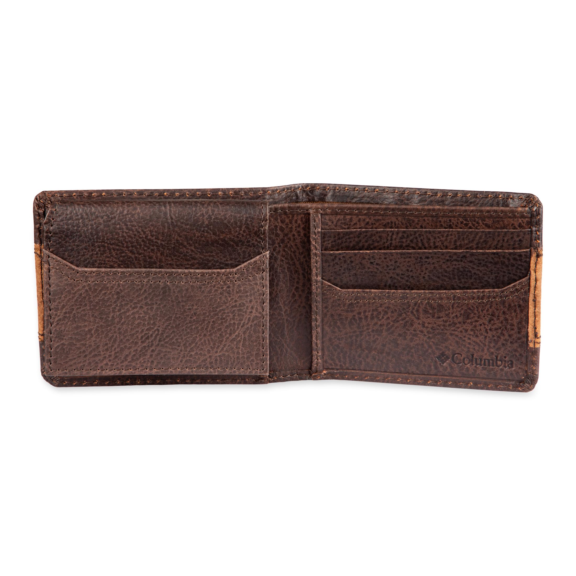 Columbia Men's Everyday Bifold Wallet - RFID Blocking, Multiple Card Slots & ID Window | Slim Leather Wallet for Cash & Credit Cards | Perfect for Travel, Business & Daily Use