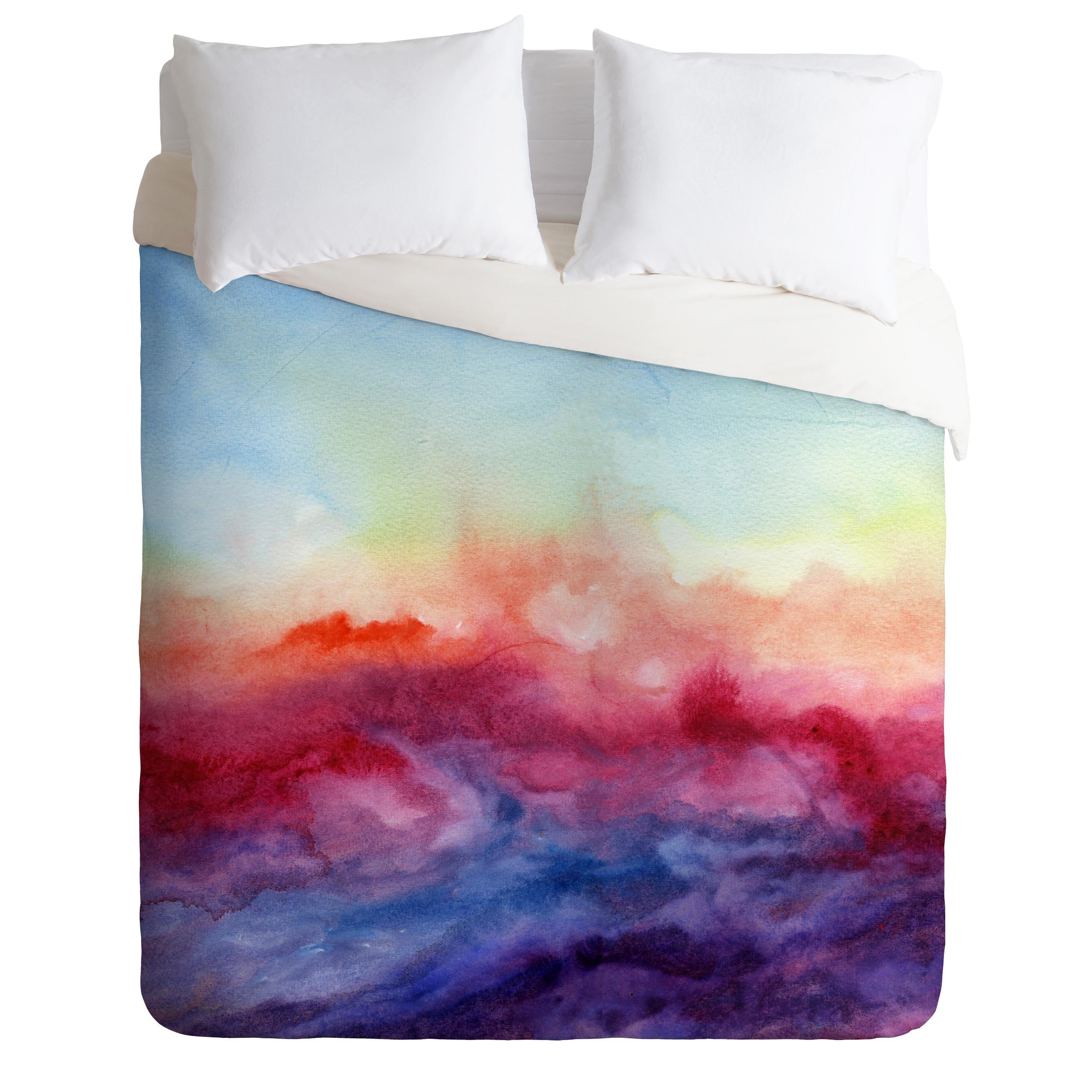 Deny Designs Jacqueline Maldonado Arpeggi Duvet Cover Set - Queen Size, Bohemian Floral Pattern Bedding for Master Bedroom or Guest Room Decor