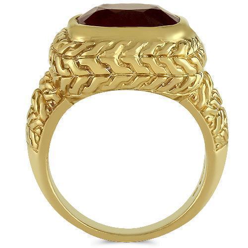 14K Yellow Solid Gold Men's Ruby Ring - 9.00 CTW Genuine Ruby Jewelry for Wedding, Anniversary & Special Occasion Gifts