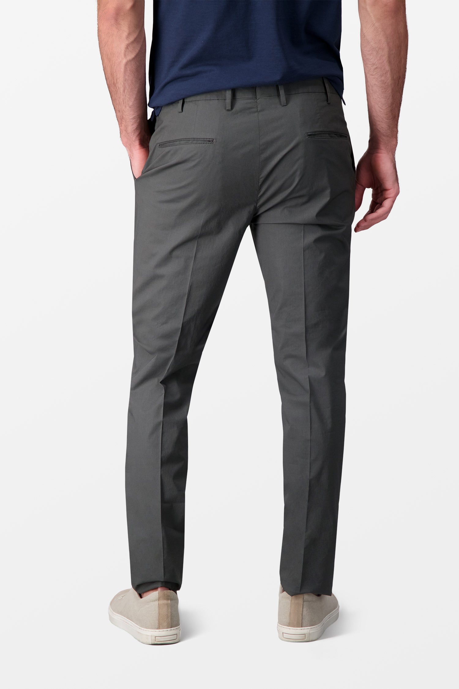 Incotex Grey Classic Men's Dress Pants - Slim Fit Comfortable Office & Business Casual Trousers for Work & Formal Occasions