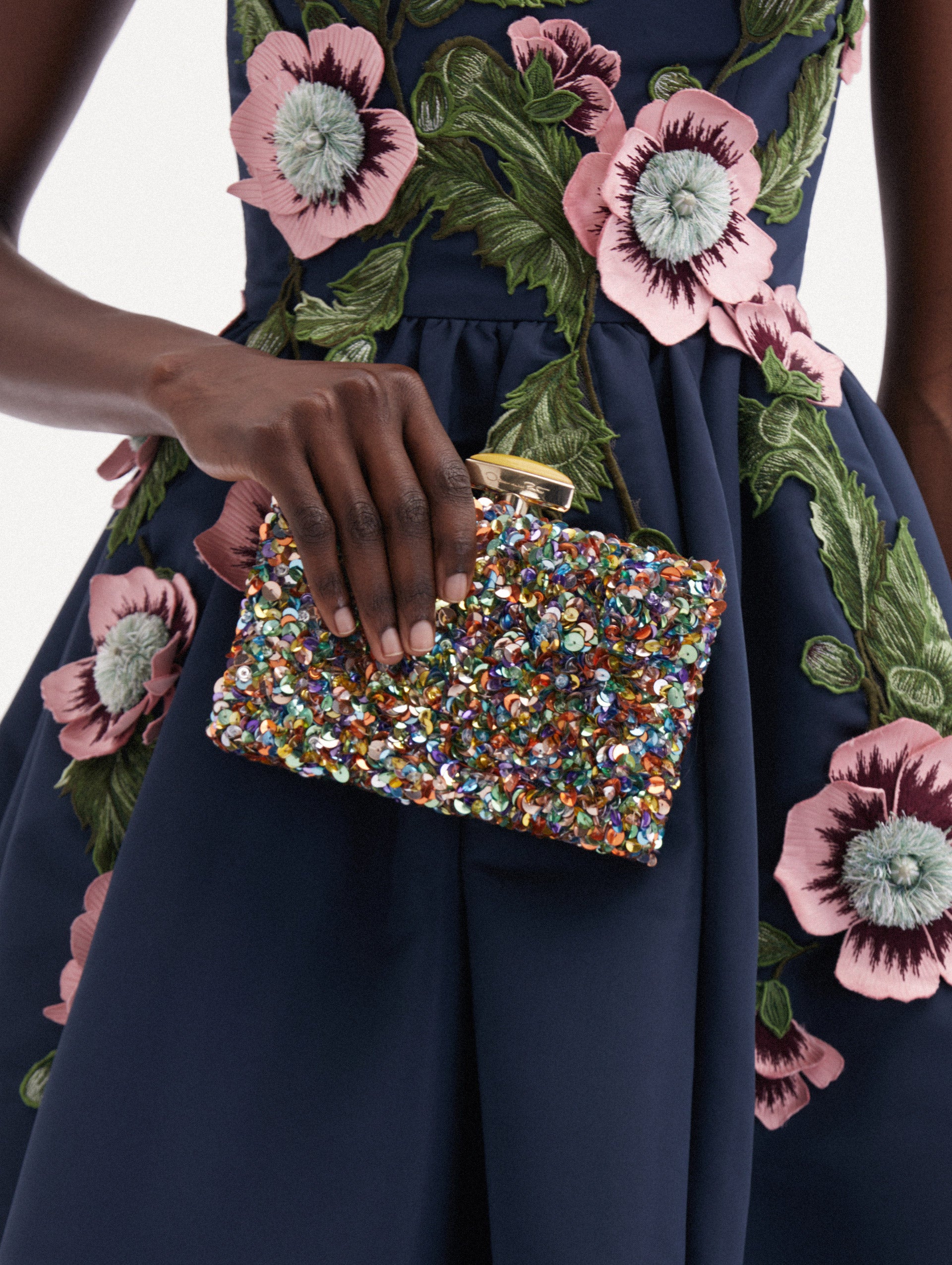 Sparkly Sequin Embroidered Minaudière Clutch Purse for Women - Perfect for Evening Parties, Weddings & Special Occasions
