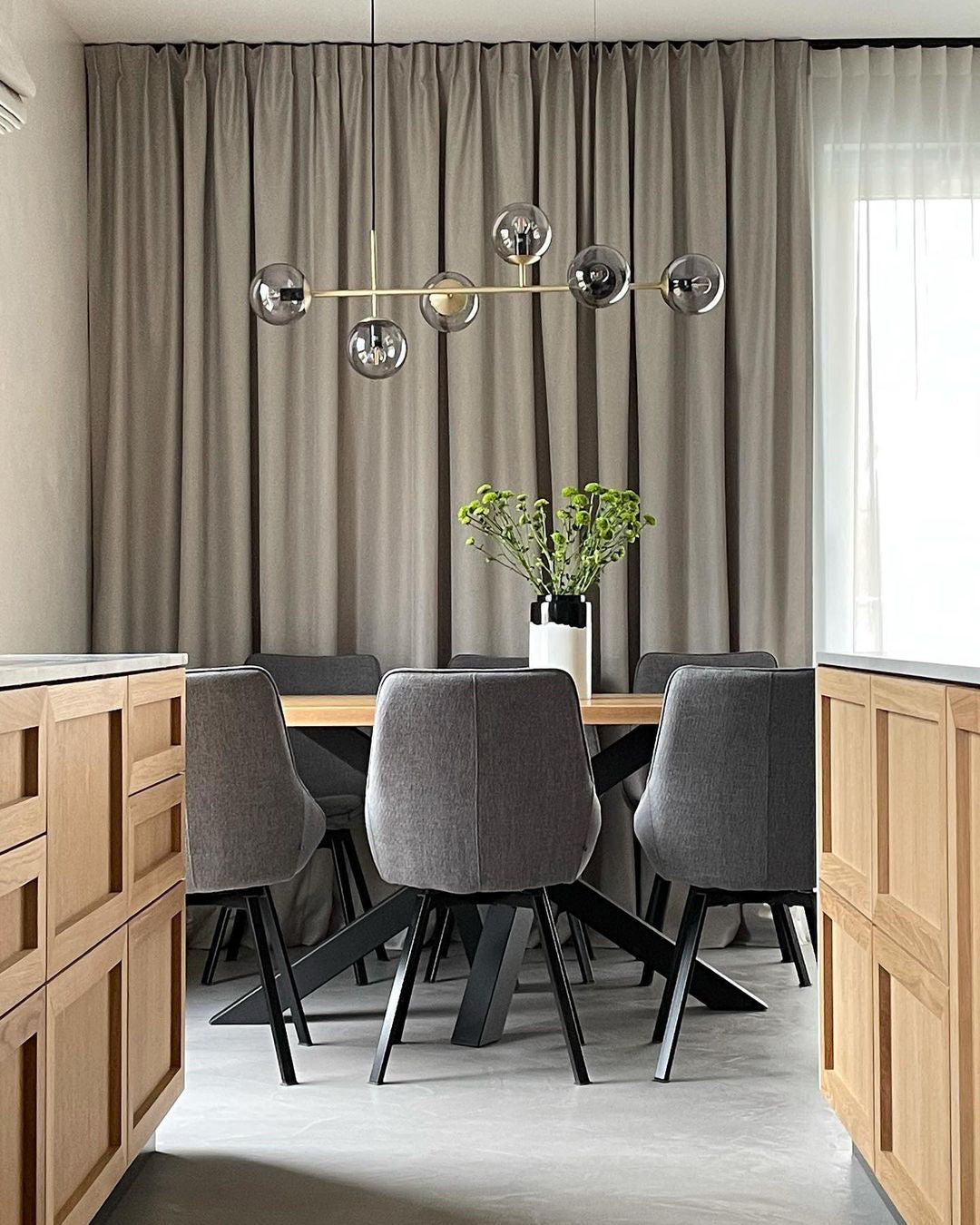 Modern Orb Chandeliers - Elegant Crystal Glass Ceiling Light Fixtures for Dining Room, Bedroom & Living Room Decor