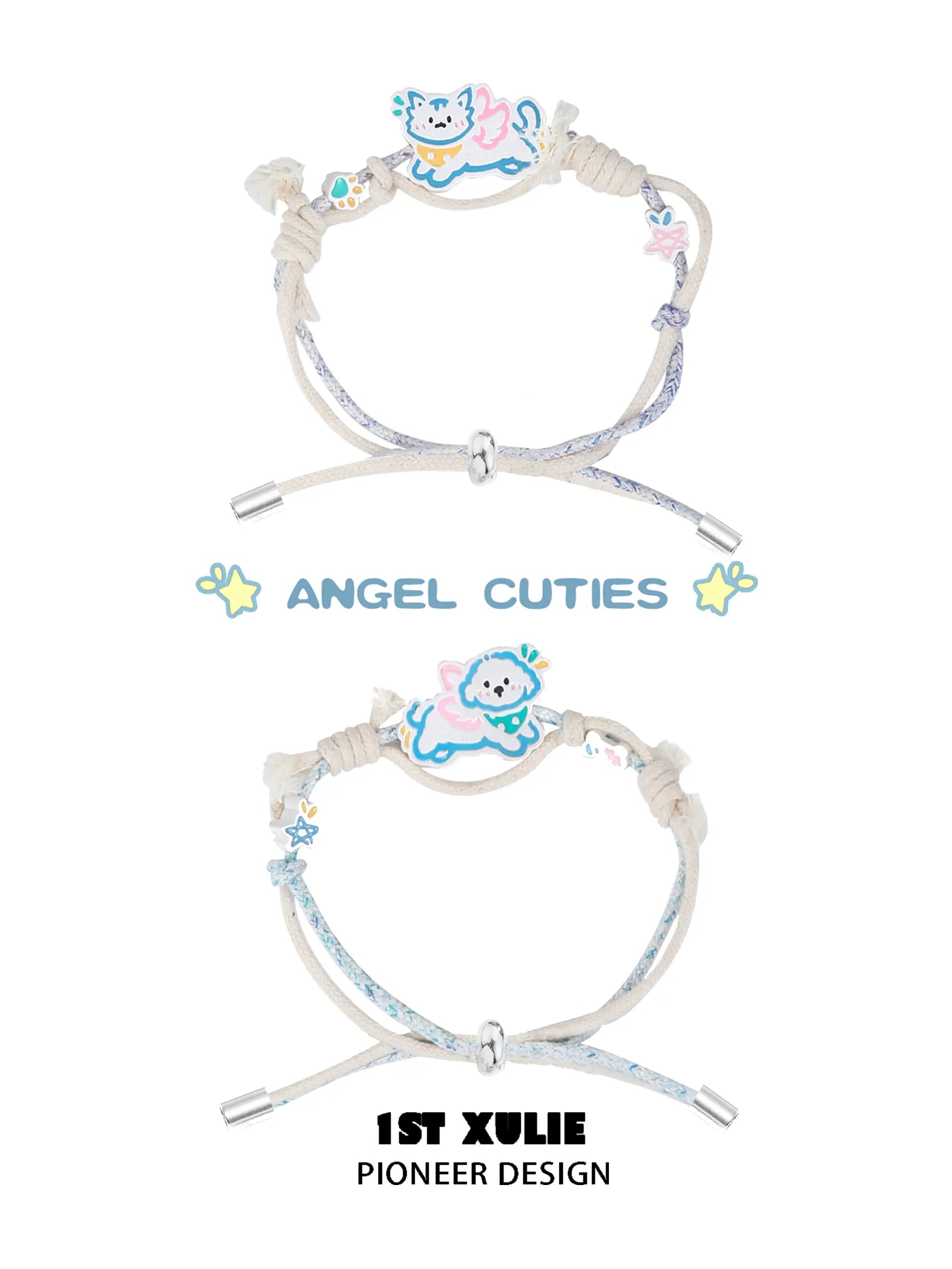 Angel Cuties Handwoven Cotton Rope Bracelet - Boho Chic Adjustable Wristband for Women | Perfect for Beach, Festival, and Everyday Wear