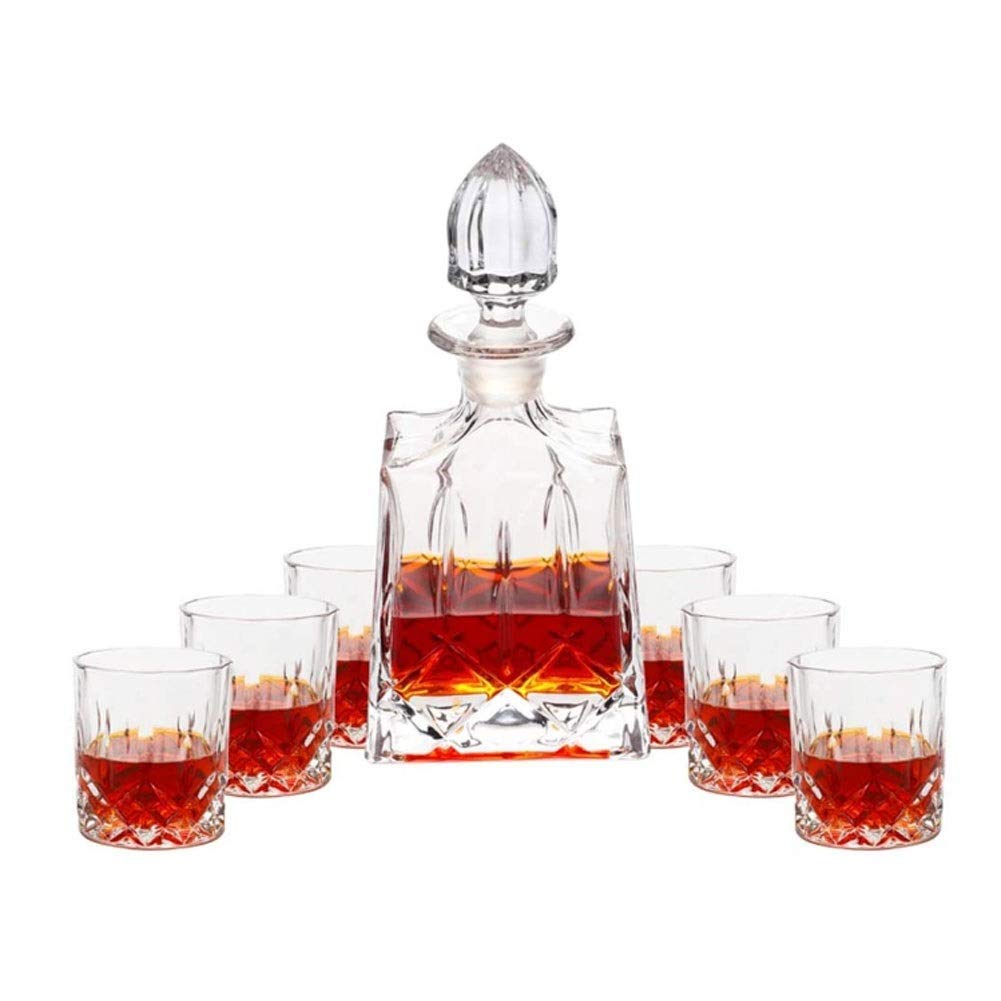 Premium European Style Crystal Wine Decanter - Elegant Whiskey Decanter with Thick Bottom for Home Bar, Wine Tasting & Gift Giving