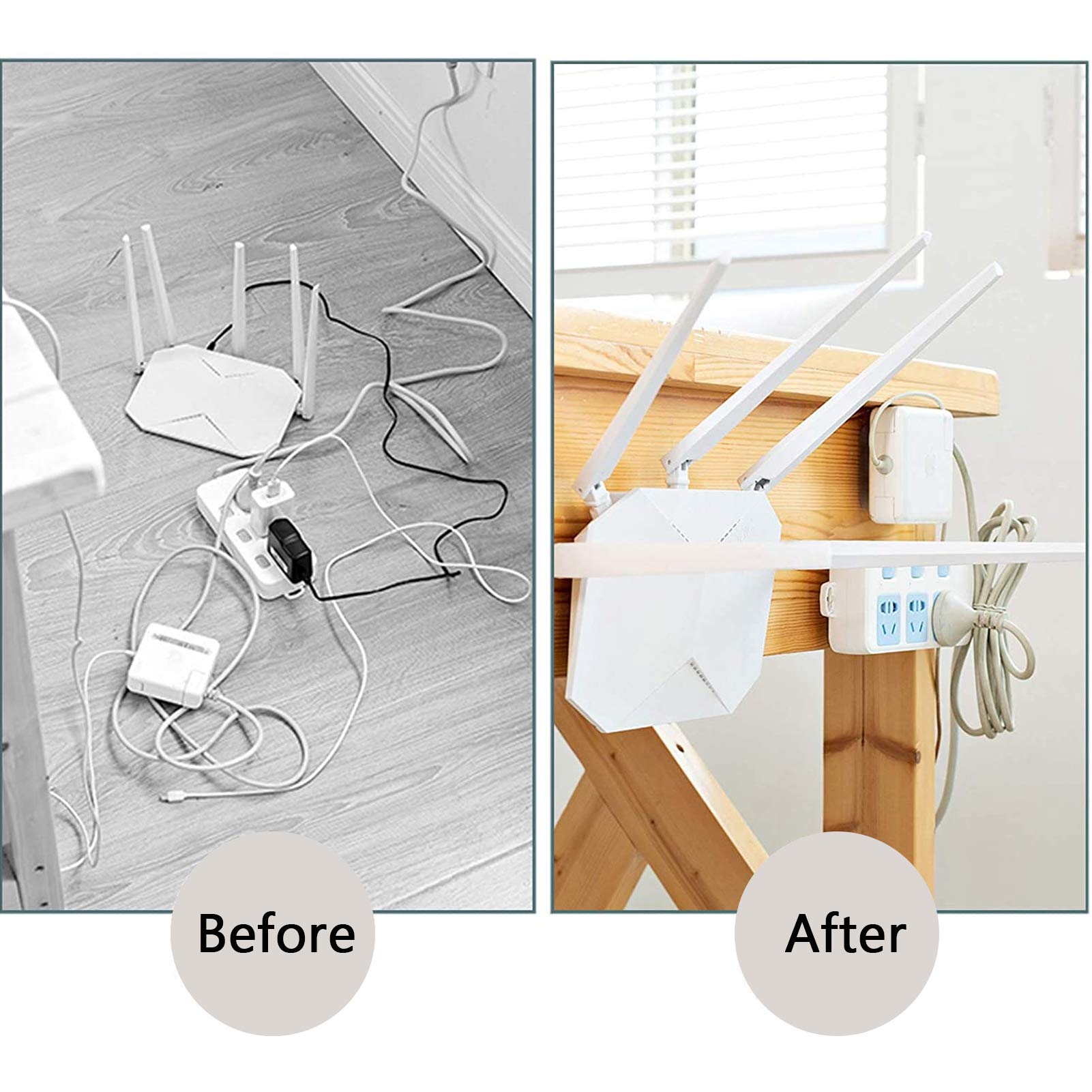 Double-Sided Adhesive Wall Hooks - Heavy Duty Waterproof Wall Mount Hooks - No Drill Strong Sticky Hooks - Home Organization & Storage Solution (10 Pack) - Perfect for Bathrooms, Kitchens, Dorm Rooms & Office Spaces