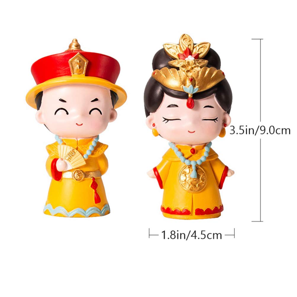2pcs Emperor Empress Cake Toppers - Chinese Style Birthday Cake Decorations for Wedding, Anniversary & Home Ornament | Elegant Cake Figurines for DIY Cake Crafting & Party Decor