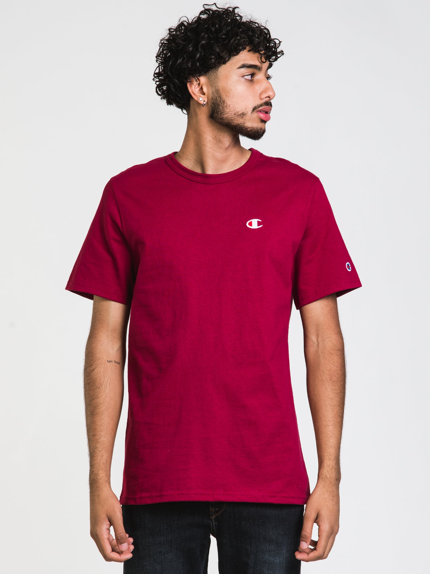 Champion Heritage Short Sleeve Script Logo T-Shirt for Men & Women - Vintage Cotton Tee - Casual Wear for Everyday, Gym & Street Style