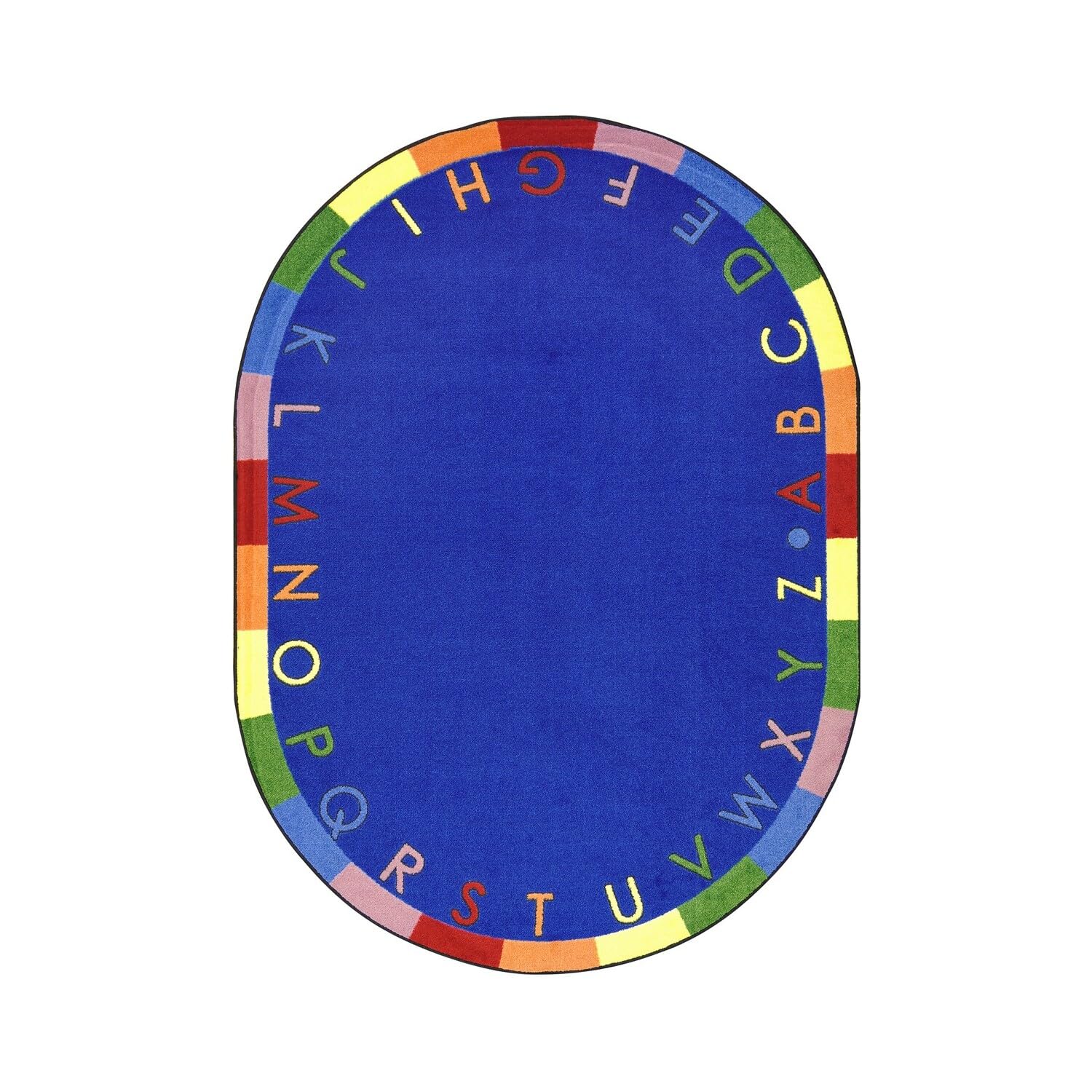 Educational Rainbow Alphabet Kids Rug - Non-Slip Oval Play Mat 5'4