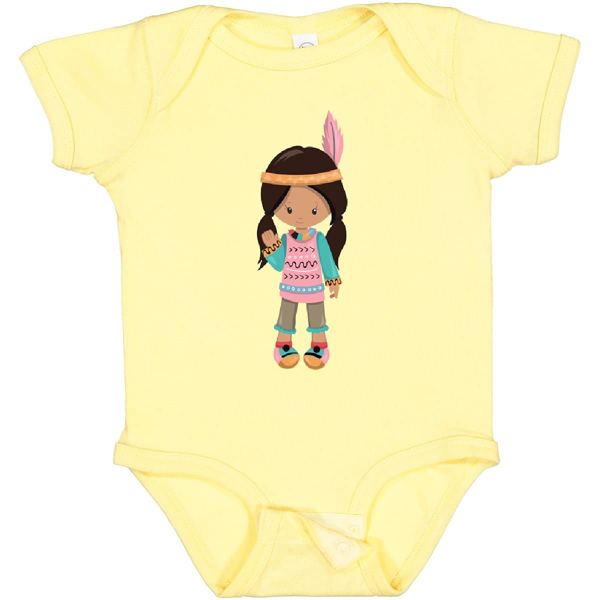 Inktastic Native American Girl Baby Bodysuit - Cute Brown Hair Infant Onesie for Casual Wear & Special Occasions