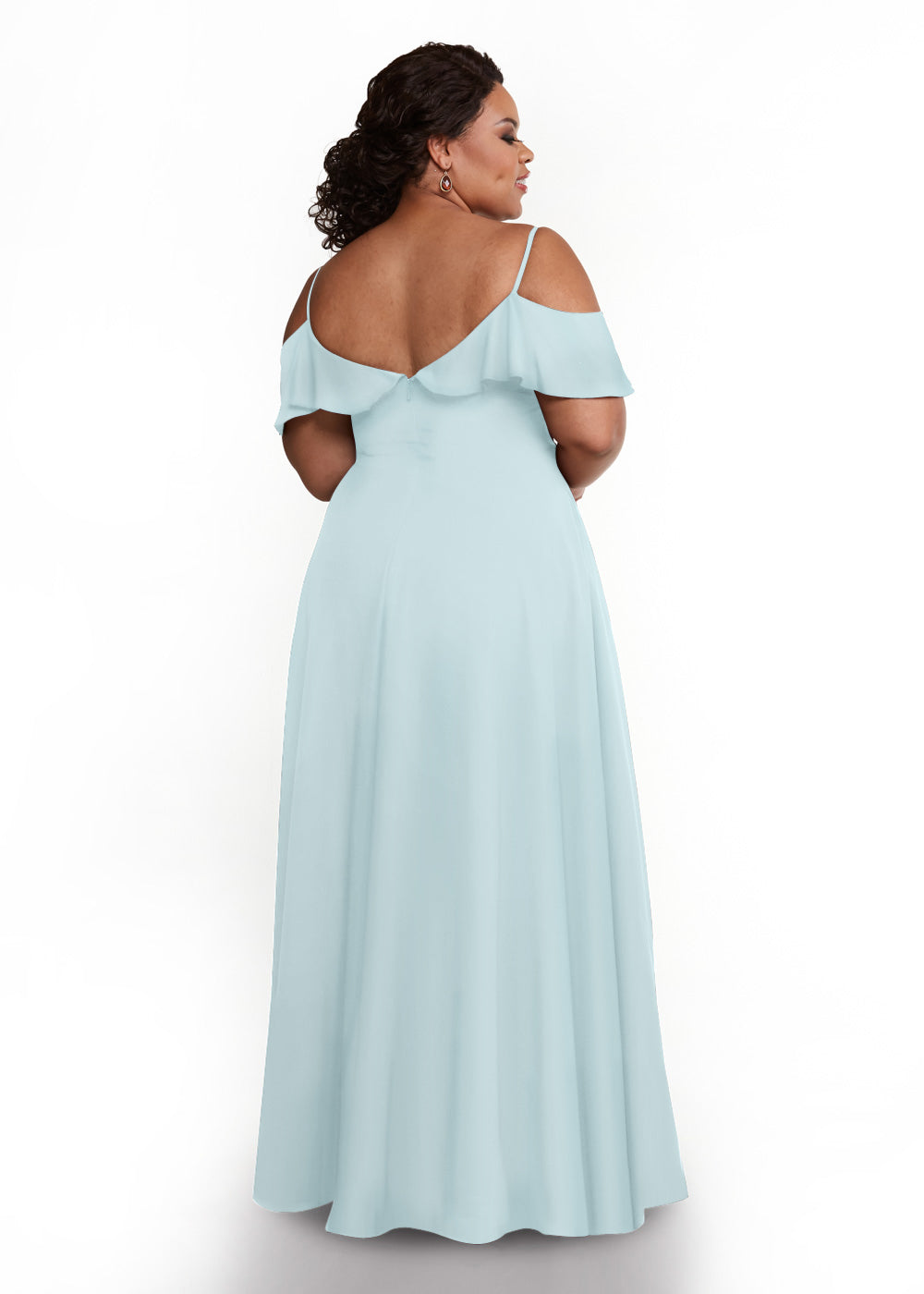 Elegant Off Shoulder Ruffled Chiffon Bridesmaid Dress - Perfect for Weddings, Prom, and Formal Events