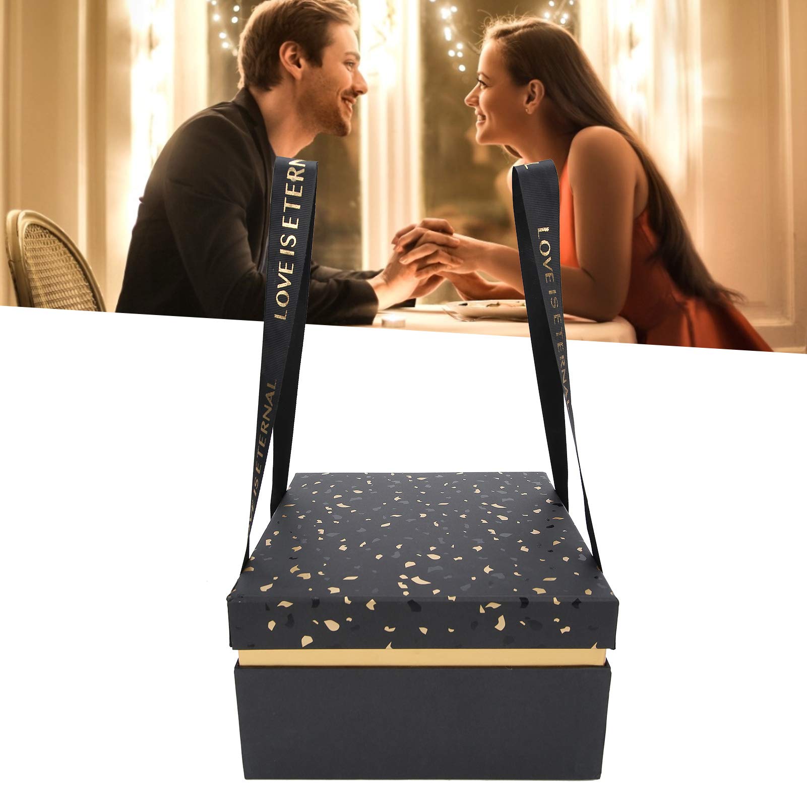 Eco-Friendly Wedding Gift Box - Elegant Black Single Gift Box for Weddings, Anniversaries & Special Occasions | Perfect for Bridal Showers, Wedding Favors & Holiday Gifting