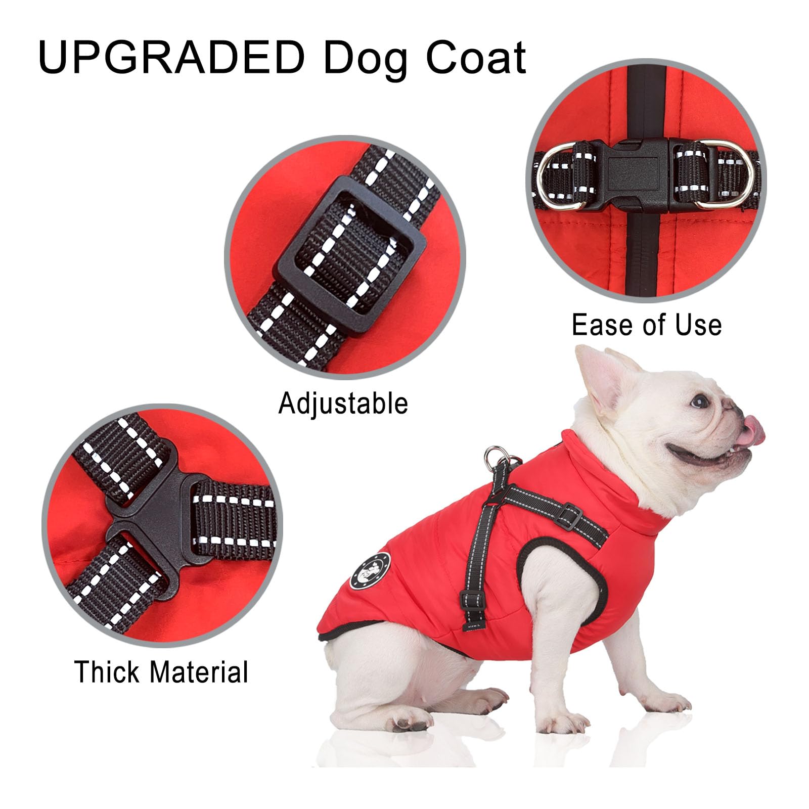**Waterproof Dog Winter Jacket with Harness - Warm Vest for Small, Medium & Large Dogs - Ideal for Cold Weather Walks & Outdoor Adventures**