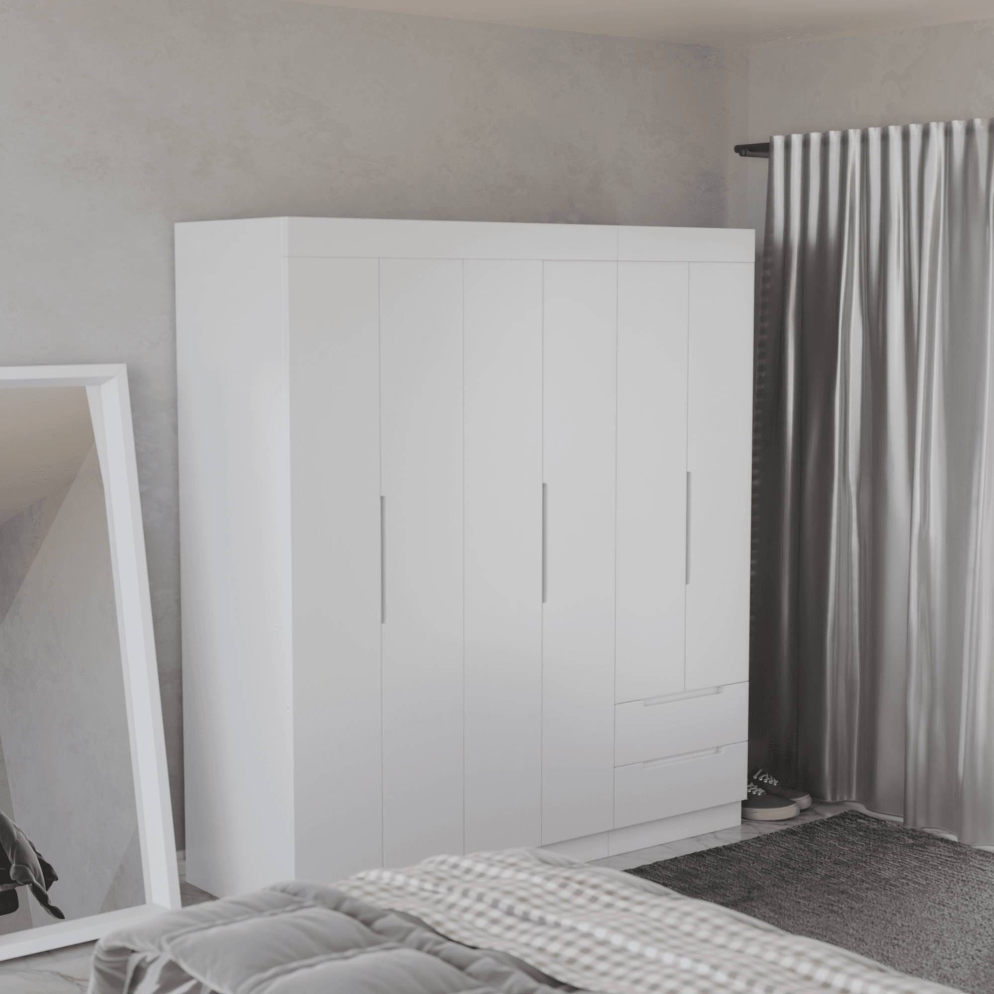 Harrison 6-Door Open Wardrobe Closet - Spacious Storage for Bedroom, Walk-In Closet, or Dressing Room Organization