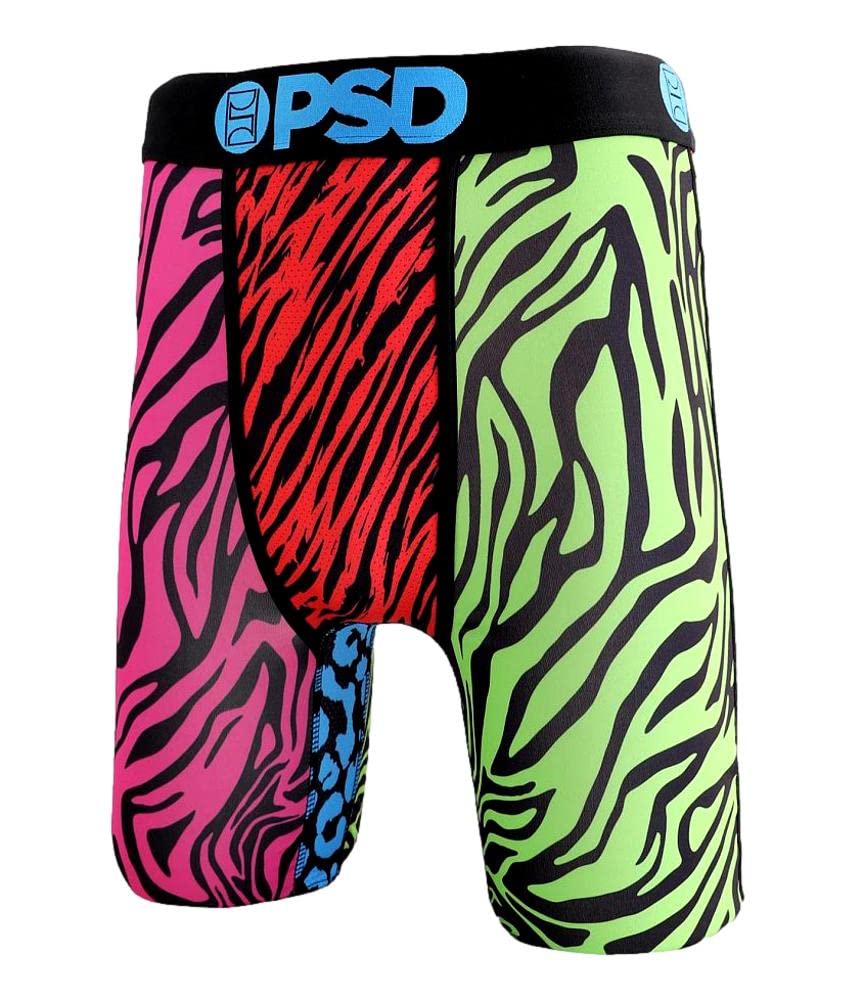 PSD Men's Cheetah Print Boxer Brief Underwear - Multi-Color, Large Size - Soft & Breathable for All-Day Comfort - Perfect for Gym, Workout & Casual Wear
