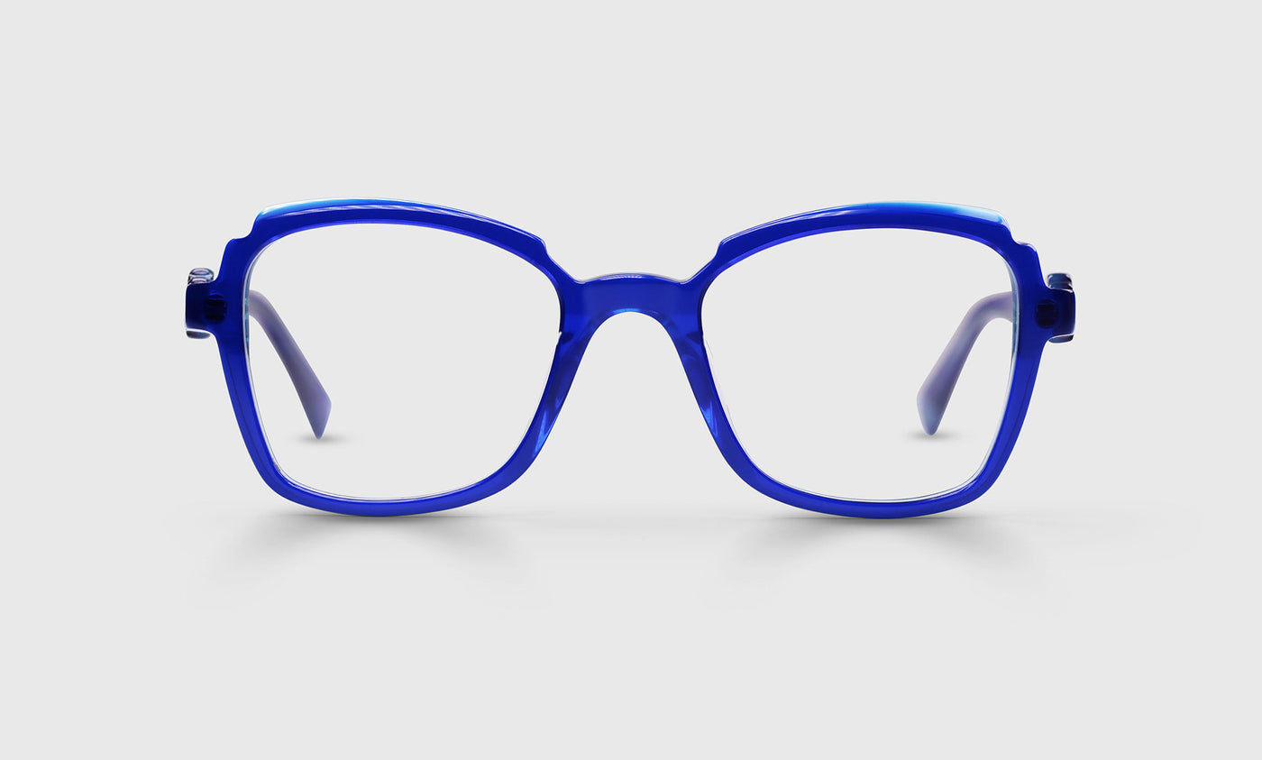 Fun Park Color 10 Triple Layered Crystal Blue Glasses - Stylish Blue Frame with Clear Lenses for Men & Women - Perfect for Outdoor Activities, Sports & Fashion Accessories