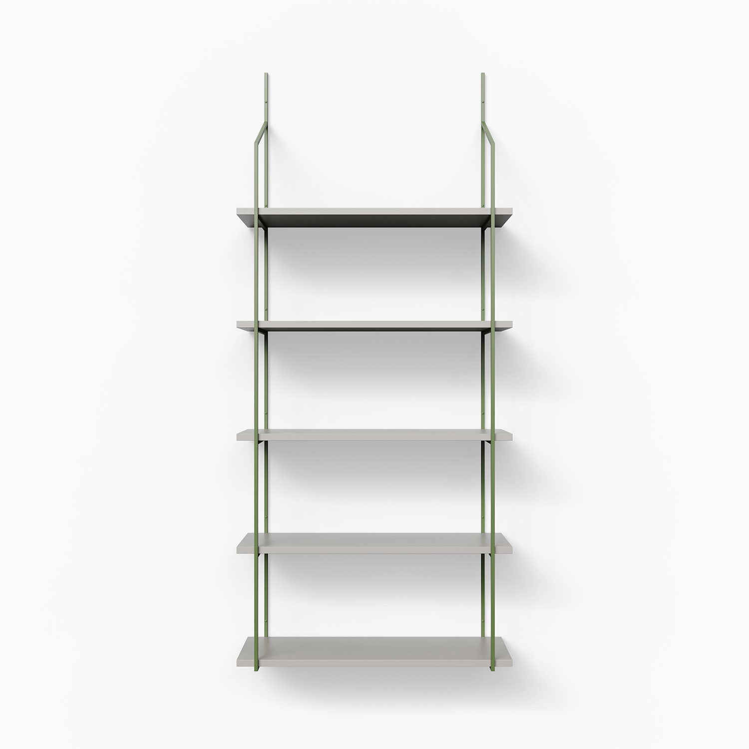 5-Tier Industrial Bookshelf - Verne Concretey Rustic Wooden Shelf for Home Office, Living Room & Bedroom Storage & Organization