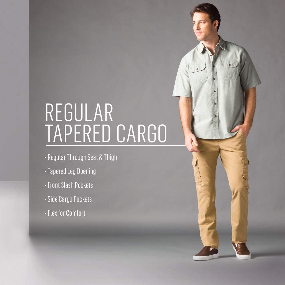 Wrangler Authentics Men's Regular Tapered Cargo Pants - Durable Work & Outdoor Adventure Pants for Hiking, Camping & Casual Wear