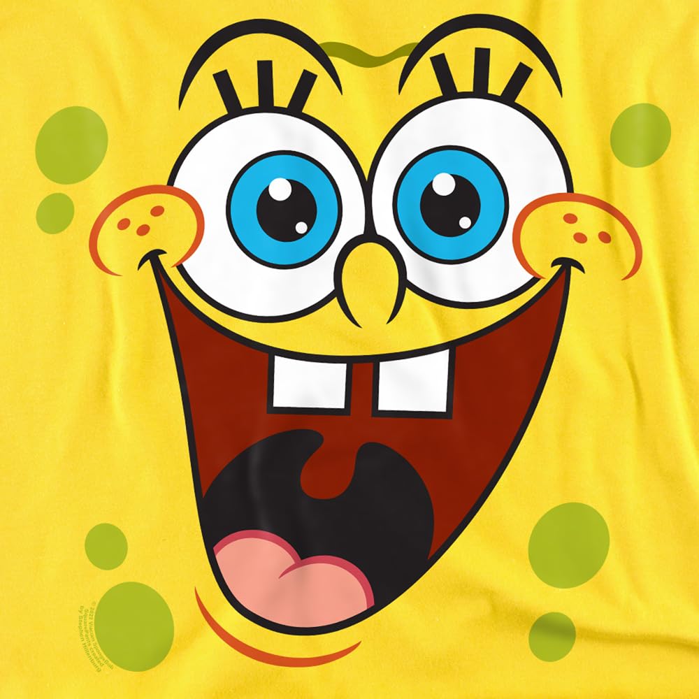 Popfunk Spongebob Surprise Face Graphic T-Shirt for Men & Women - Soft Cotton Unisex Tee (3XL) - Funny Cartoon Character Apparel for Casual Wear, Cosplay & Gifts