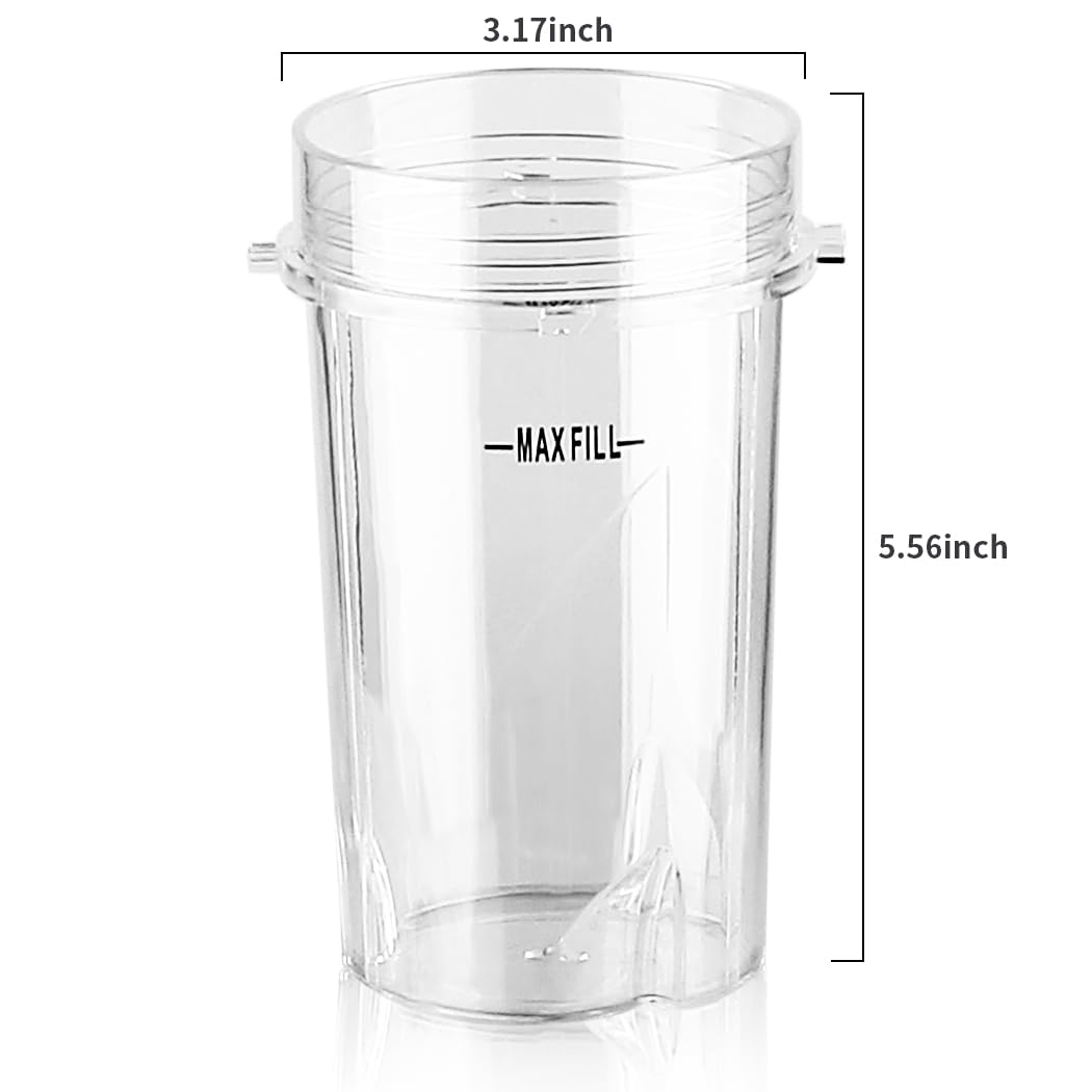 Anbige 2-Pack 12oz Replacement Blender Cups with Lids - Compatible with Ninja BL770, BL660, BL810, QB3000 All Pro 4 Tabs Blenders - Perfect for Smoothies, Protein Shakes & On-the-Go Blending