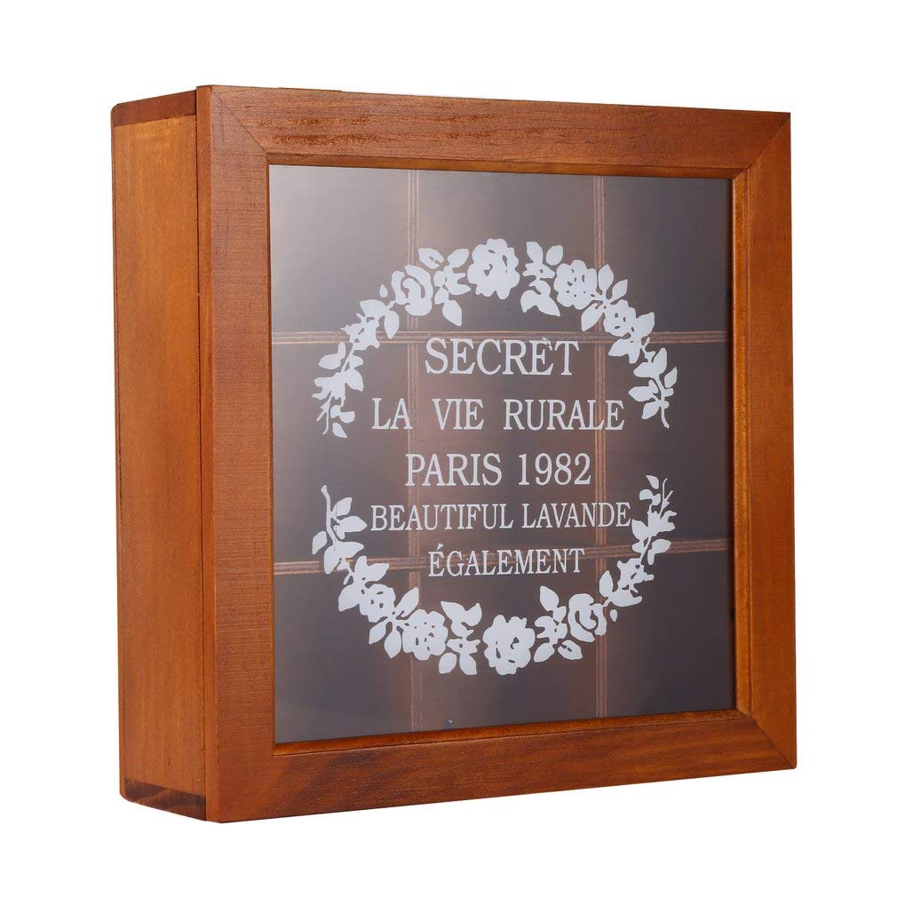 Vintage Wooden Tea Storage Box with 9 Compartments - Multi-Purpose Organizer for Tea Bags, Spices, Plants, Groceries & Desktop Items (Natural Wood Color) - Perfect for Kitchen, Pantry, Office & Home Decor
