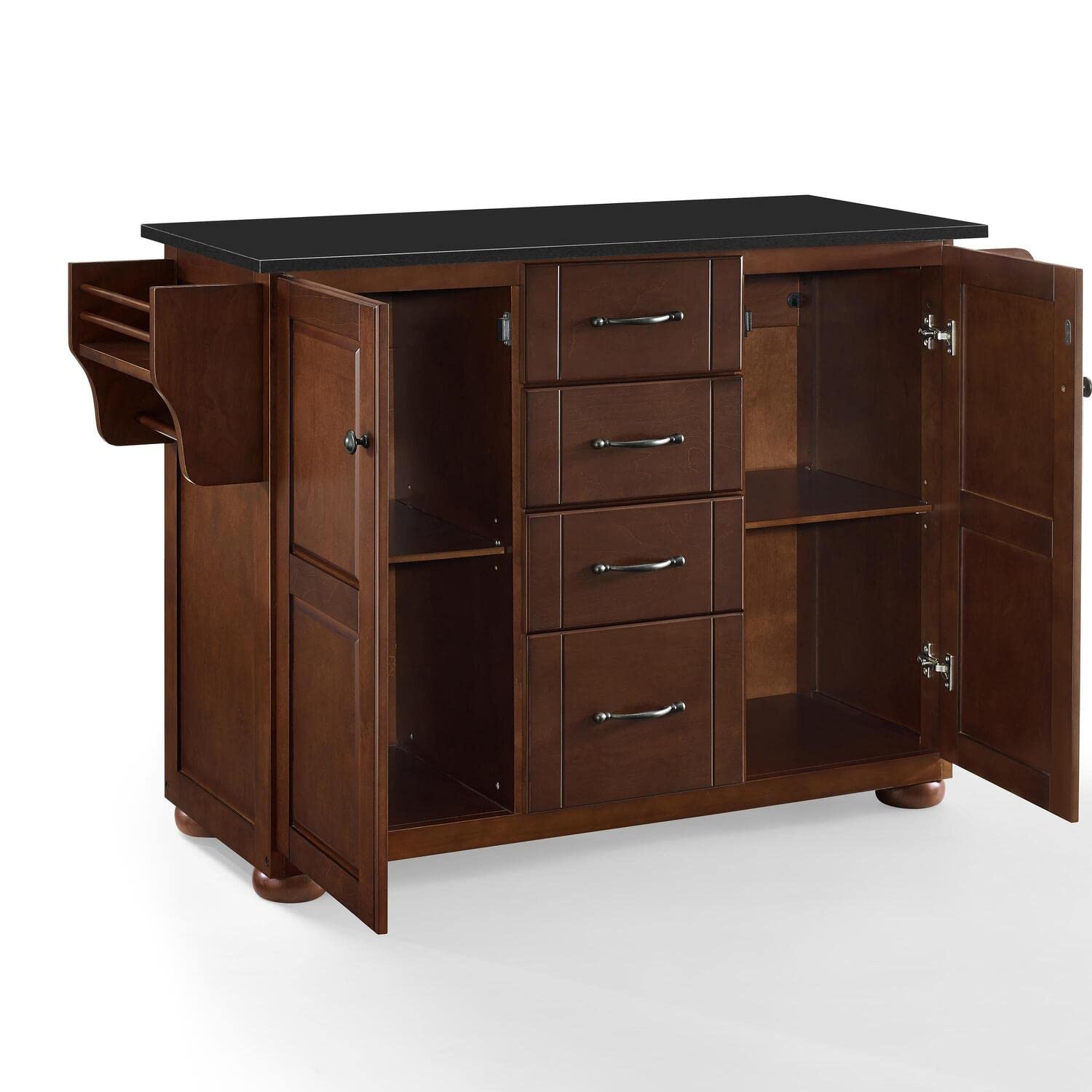French Granite Kitchen Island - Spacious Mahogany/Black Countertop for Modern Kitchens