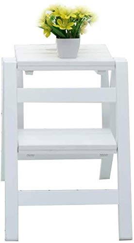 Wooden Step Stool for Indoor Use - Foldable Climbing Stool, Solid Wood Ladder Chair with Non-Slip Steps, Multifunctional Flower Stand Support - Perfect for Kitchen, Bathroom, and Home Organization