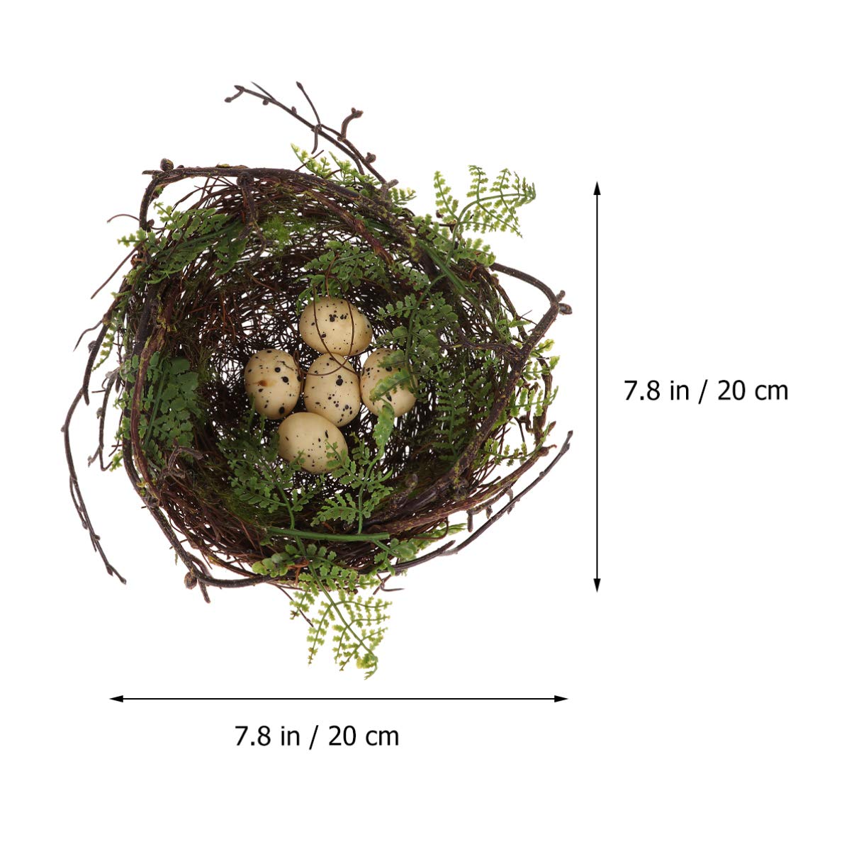 YARNOW Artificial Bird Nest Decor - 20cm Moss Vine Twig with Fake Eggs for Wedding, Baby Shower & Party Favors | Home Decoration, Centerpiece, Spring Display