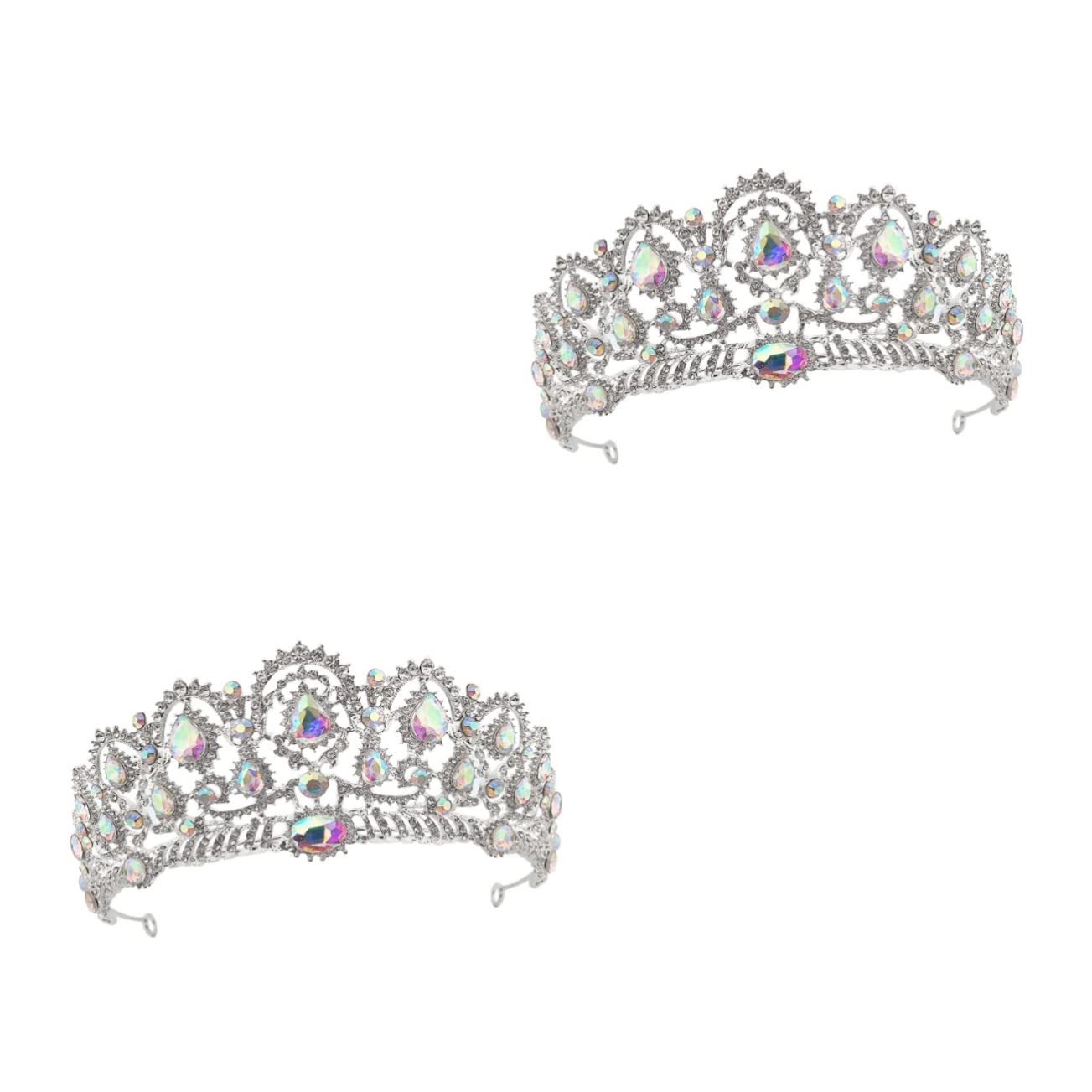 Elegant Vintage Bridal Tiara Set - 2 Pcs Princess Wedding Crown Headband for Bride, Bridesmaid & Birthday - Perfect for Weddings, Prom, Pageants & Special Occasions