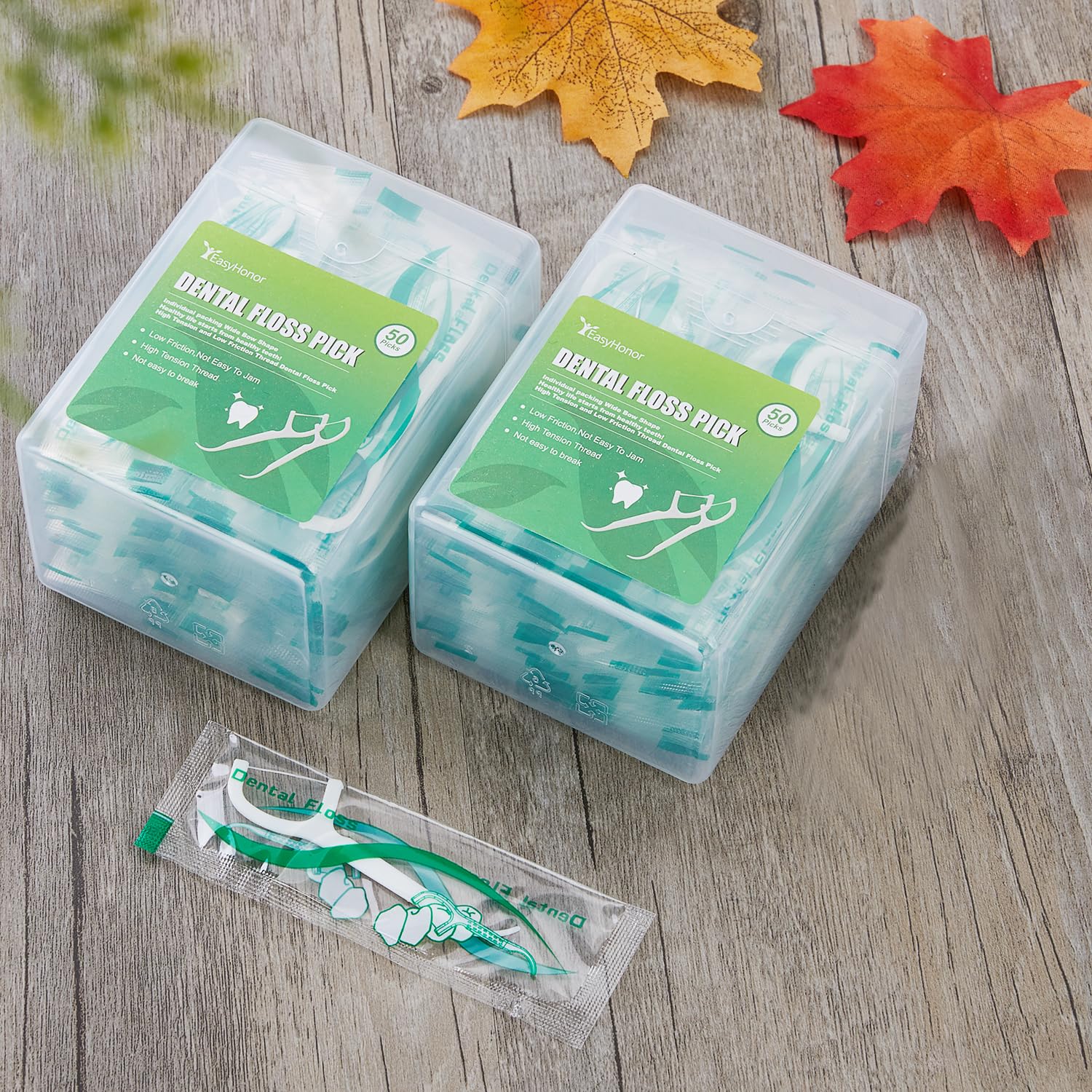 Dental Floss Picks with Travel Cases - 100 Count Individually Wrapped Flossers | Mint Flavor Tooth Cleaners for Adults & Kids | Perfect for Travel, Office & Daily Oral Care