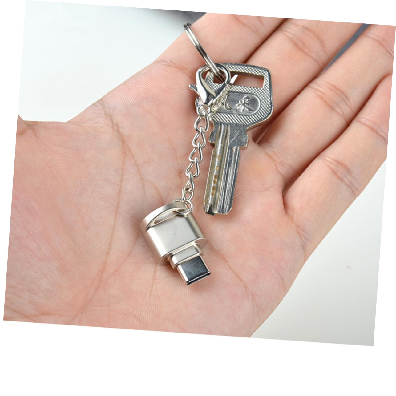 Premium Aluminum USB-C to USB Adapter - Fast Charging Keychain Connector for OTG, Micro USB, and Phone Card Reader - Perfect for Travel, Office, and On-the-Go Charging