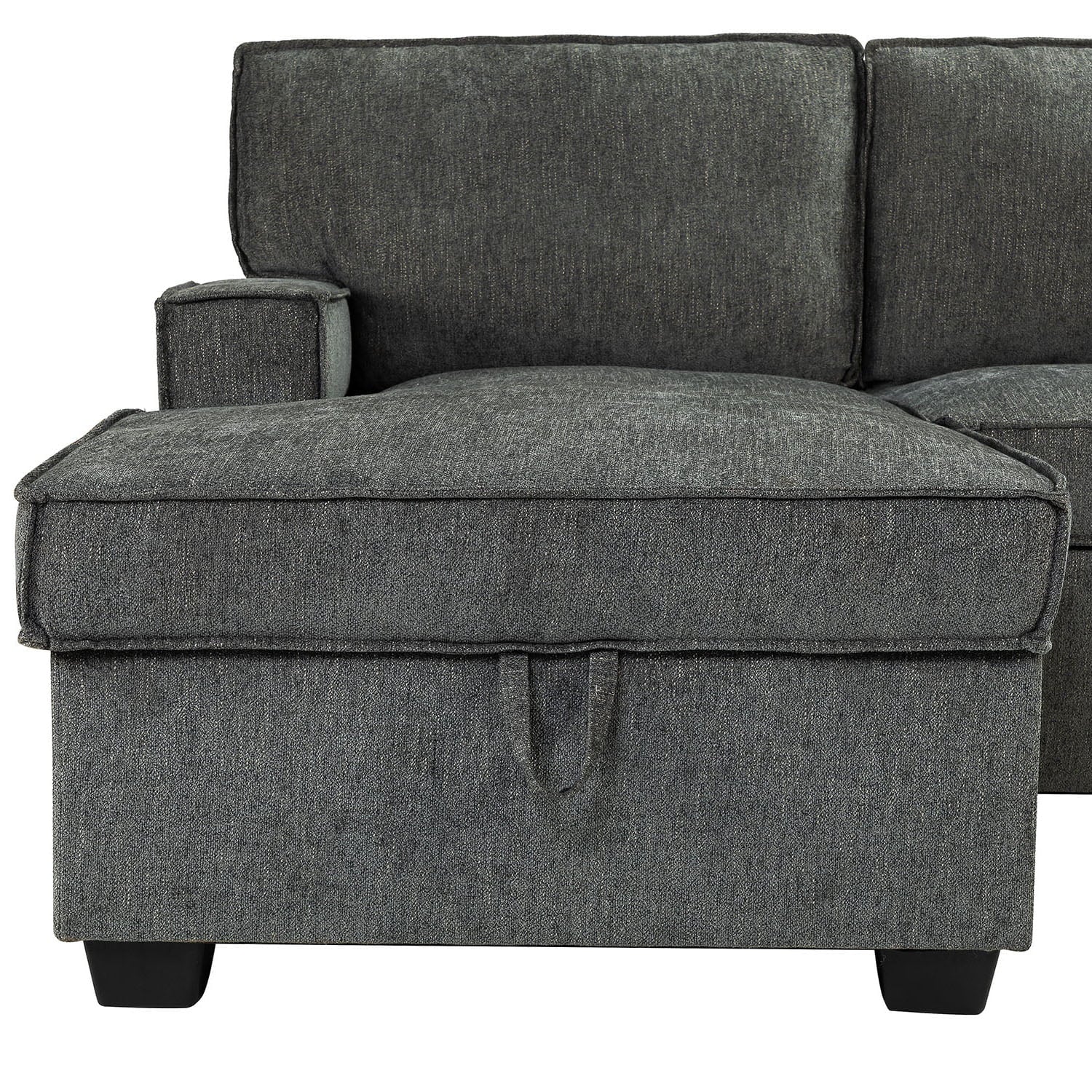 Sendera Upholstered Pull Out Sleeper Sofa & Chaise with Storage (Right) - Convertible Sectional Couch for Small Spaces - Perfect for Guest Room, Living Room & Studio Apartments
