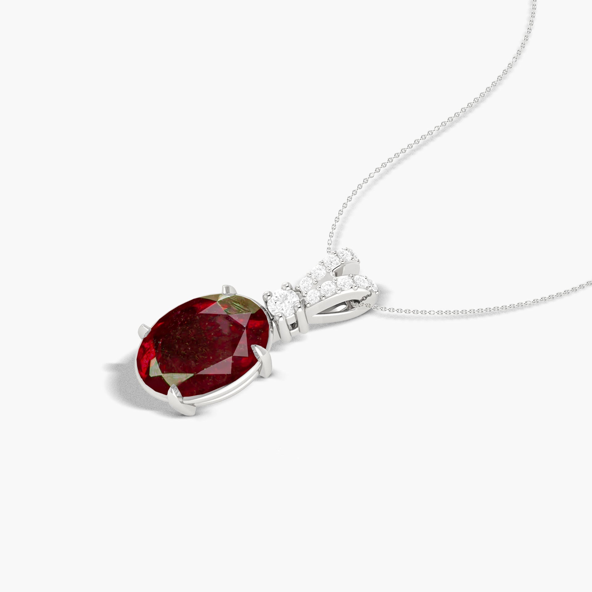 Natural Red Ruby Gemstone Pendant Necklace for Women - Elegant 925 Sterling Silver Jewelry Gift for Birthday, Anniversary & Valentine's Day | Perfect for Parties, Weddings & Special Occasions
