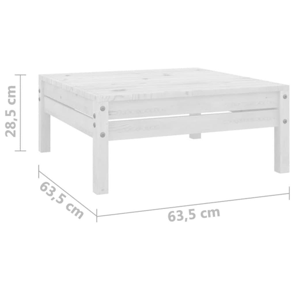 vidaXL Retro Style 3-Piece Patio Lounge Set - Solid Pine Wood Outdoor Furniture with Sofa, Corner Sofa & Footstool | White Weather-Resistant Garden Seating for Poolside, Deck & Backyard Relaxation