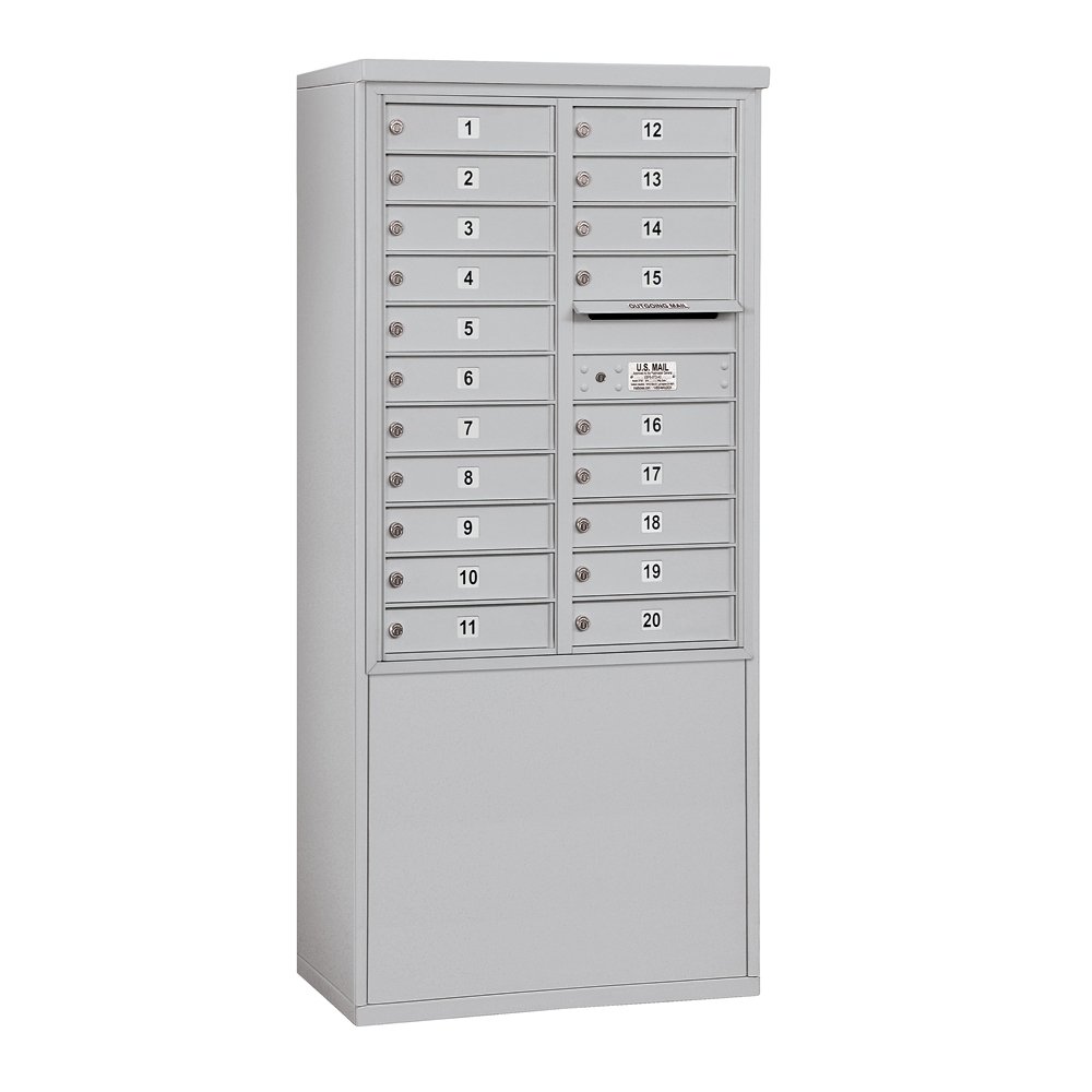 Salsbury Industries 3911D-20AFP Freestanding Horizontal 4C Mailbox - Durable Aluminum Mailbox for Residential & Commercial Use - Perfect for Home, Office, Apartment & Business Mail Delivery