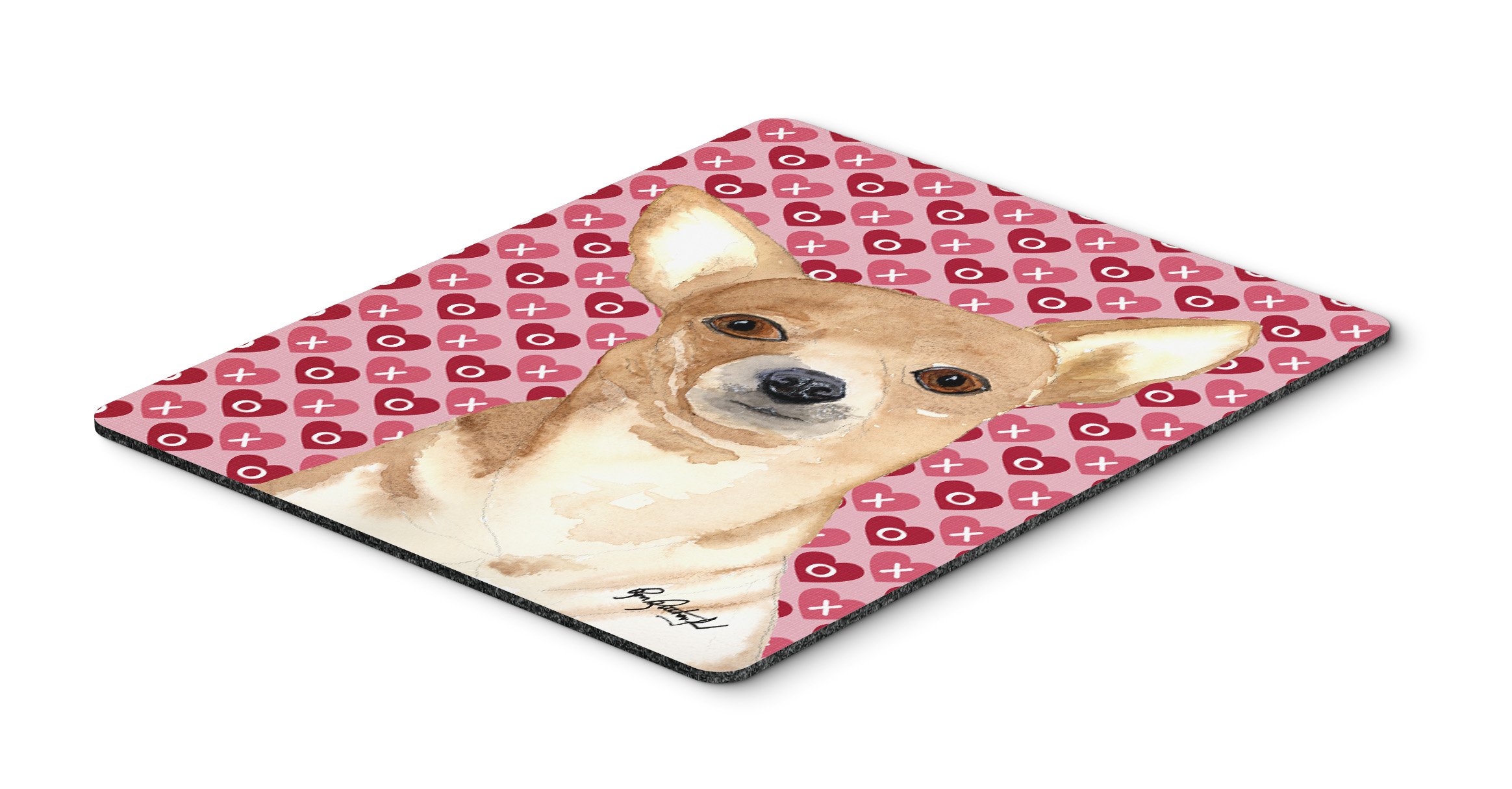Caroline's Treasures RDR3014MP Chihuahua Hearts and Love Mouse Pad - Large Washable Non-Slip Desk Mat for Home Office, Gaming & Work Computers - Perfect for Laptop Users, Hot Pad & Trivet for Kitchen Use