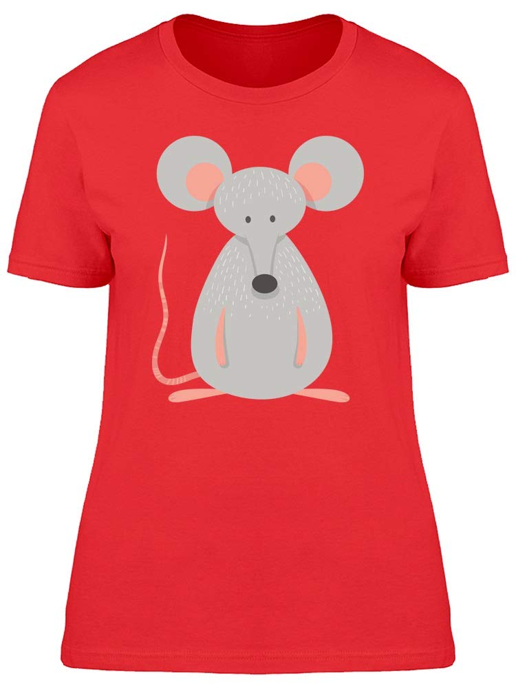 Stylish Women's Cute Mouse Doodle Cartoon Graphic T-Shirt - Casual Everyday Wear for Outings & Relaxation