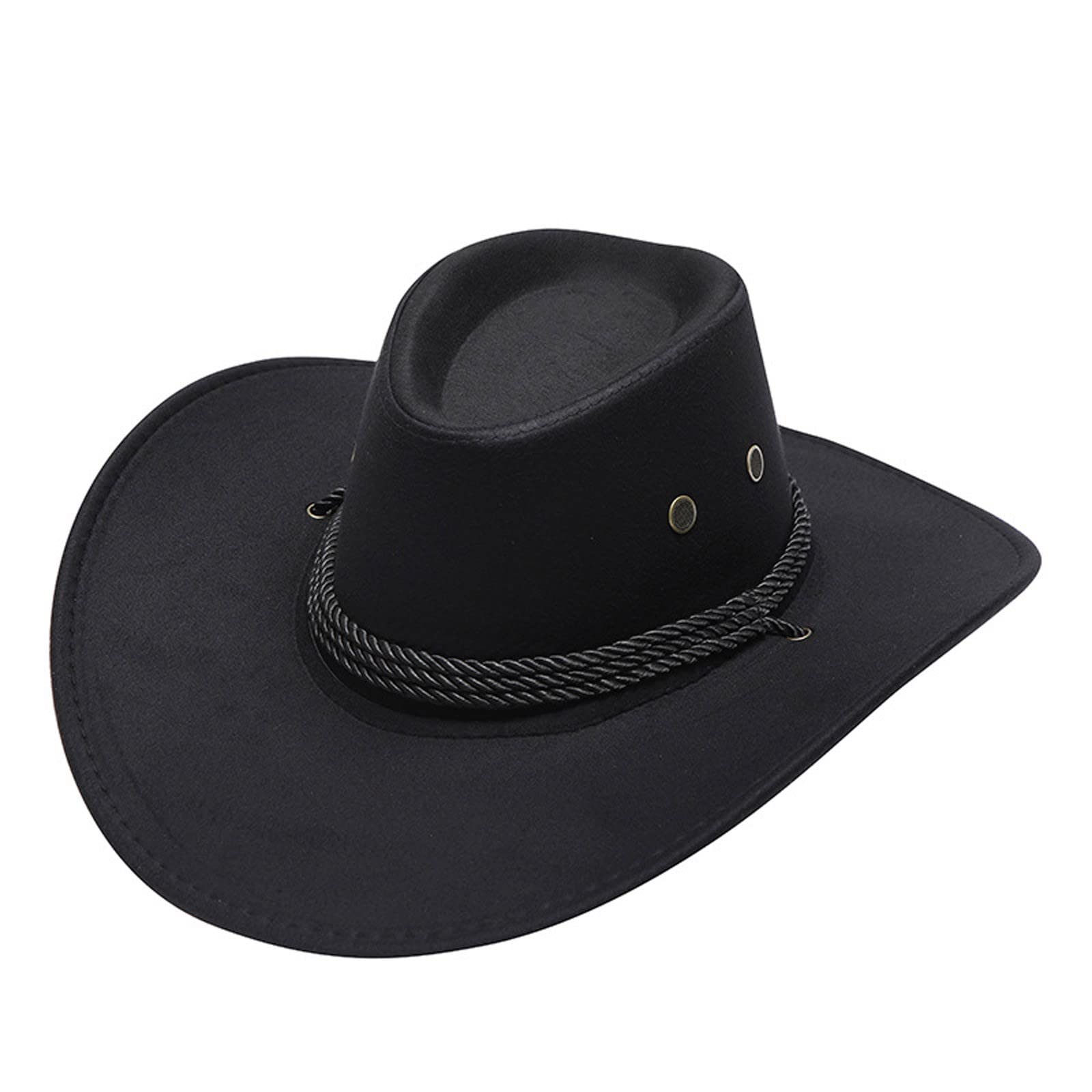 Stylish Western Cowboy Sun Hat for Women & Men - Wide Brim Summer Sun Hat with Leather Patch - Perfect for Outdoor Travel, Beach, Rodeo & Country Western Fashion