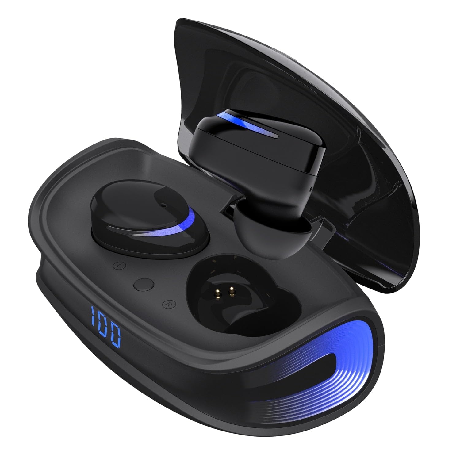 Wireless Bluetooth 5.0 Earbuds with Noise Cancellation, IPX7 Waterproof, 30H Playtime - Perfect for Gym, Running, Travel & Work Calls